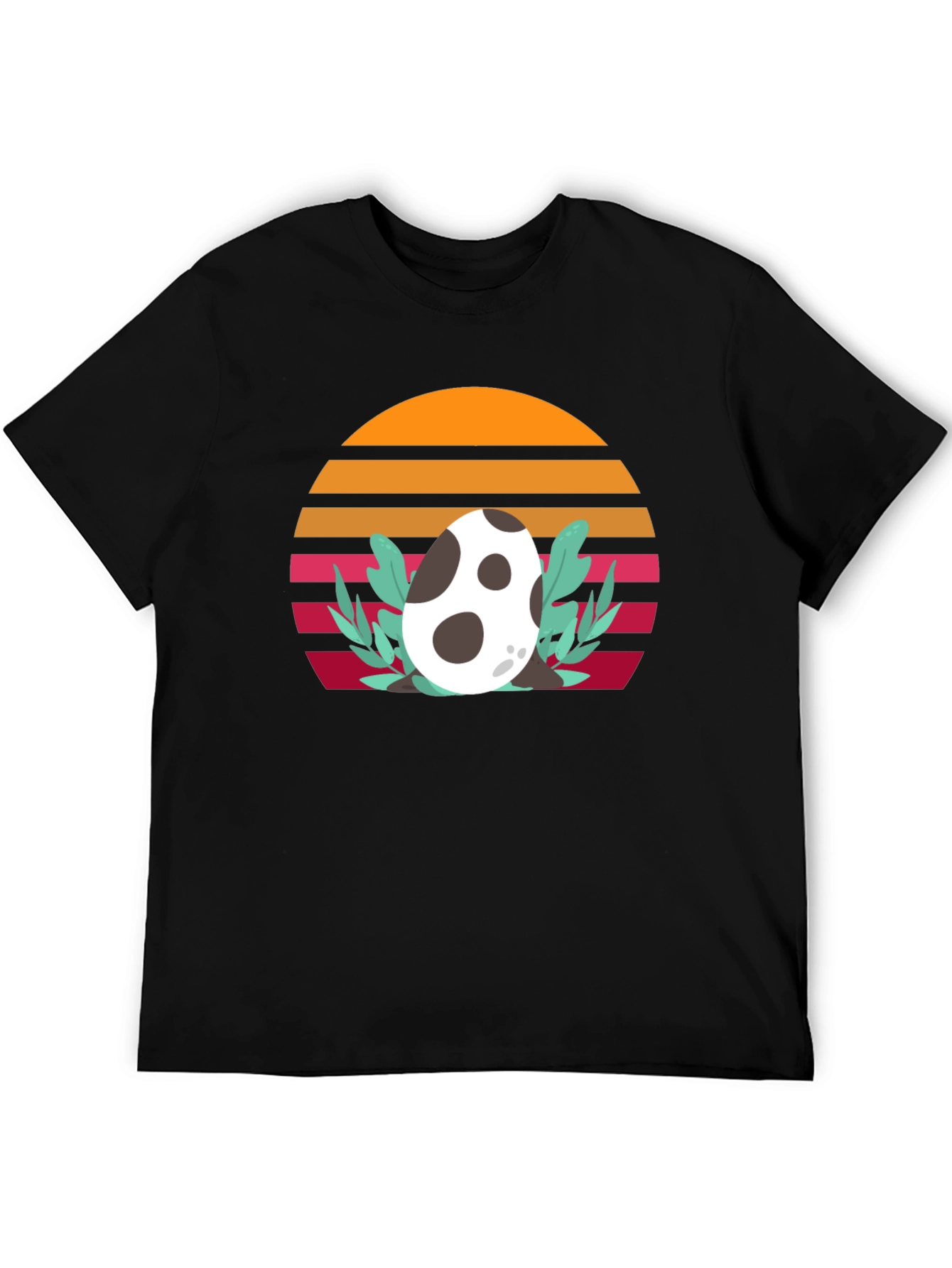 Retro Dinosaur Egg T-Shirt - Unique Sunset Design