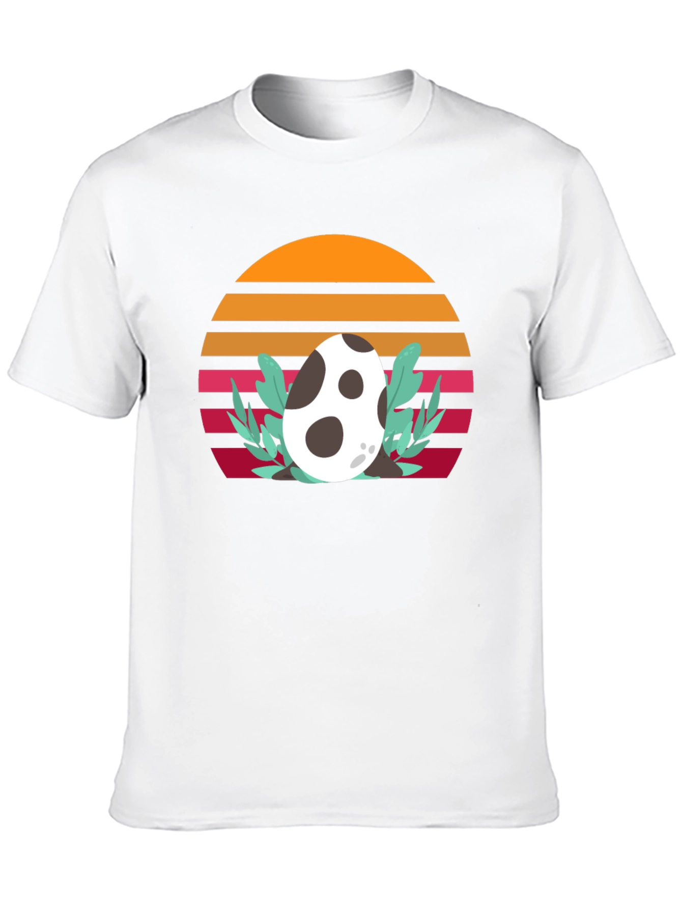 Retro Dinosaur Egg T-Shirt - Unique Sunset Design