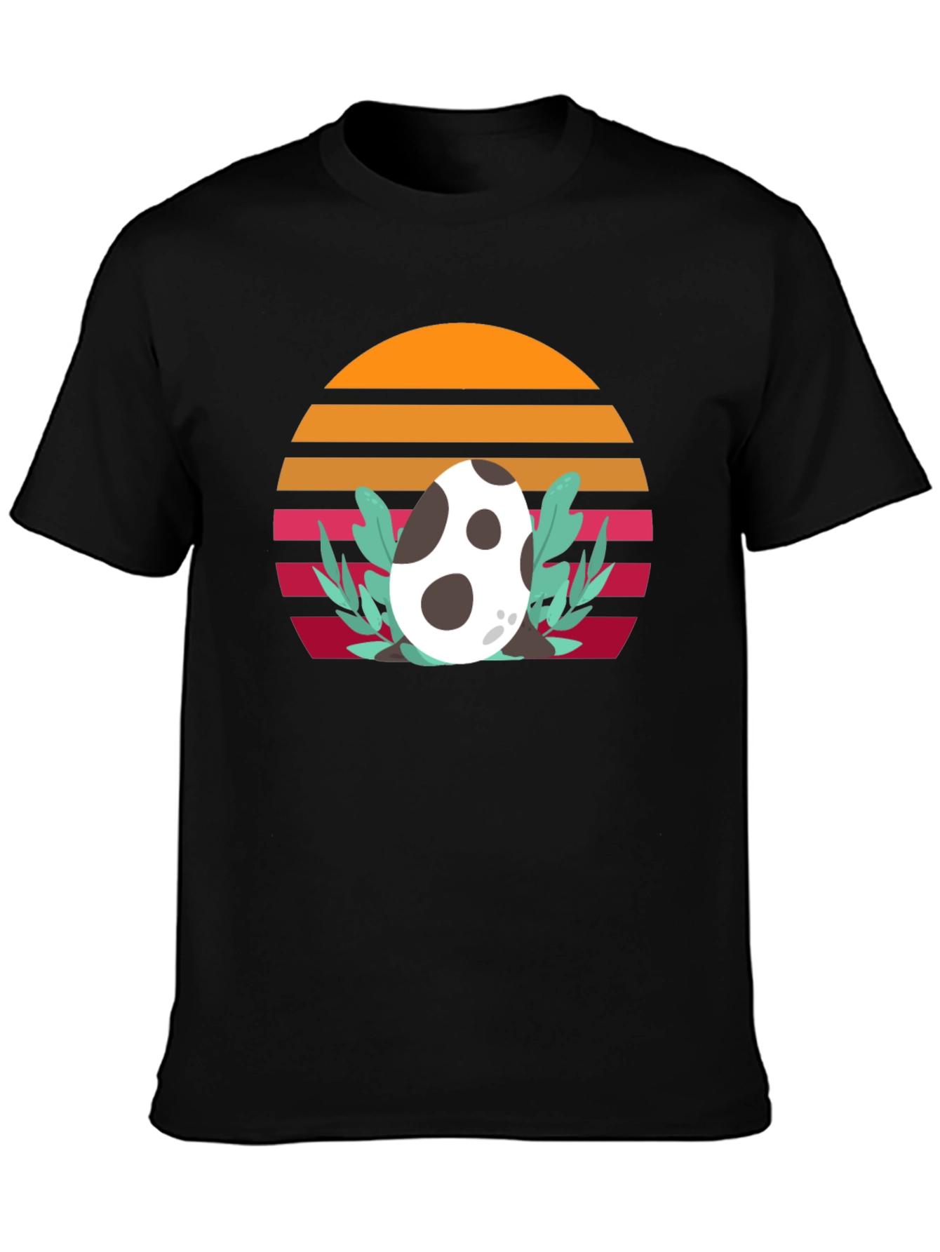 Retro Dinosaur Egg T-Shirt - Unique Sunset Design