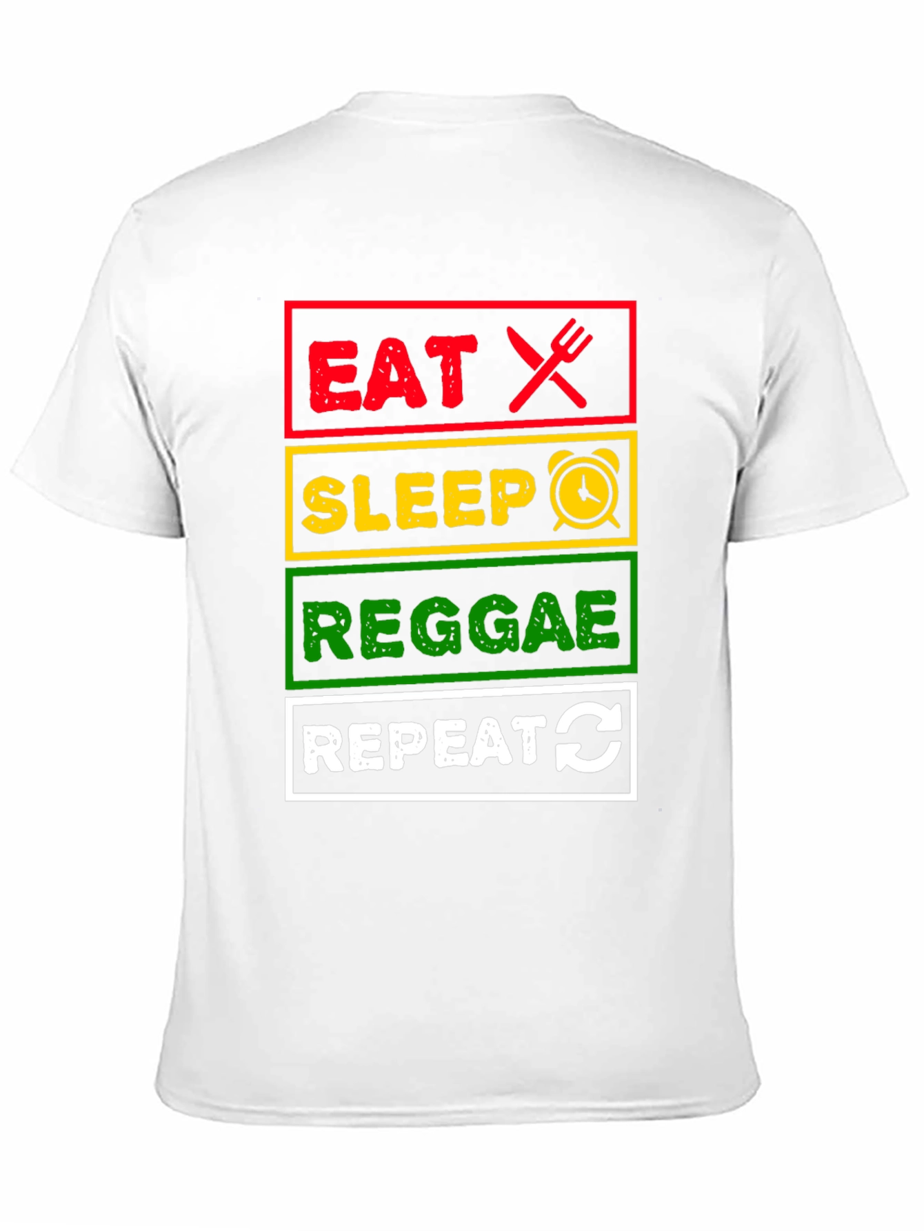 Eat Sleep Reggae Repeat Black T-Shirt
