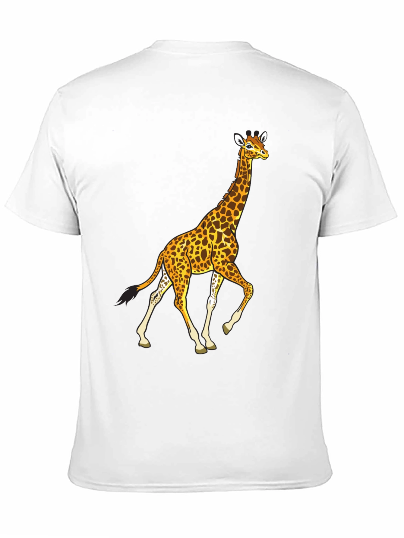 Giraffe Graphic Tee - Black Cotton Casual Wear