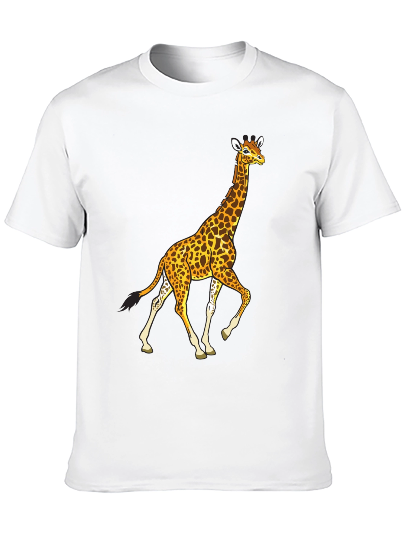 Giraffe Graphic Tee - Black Cotton Casual Wear