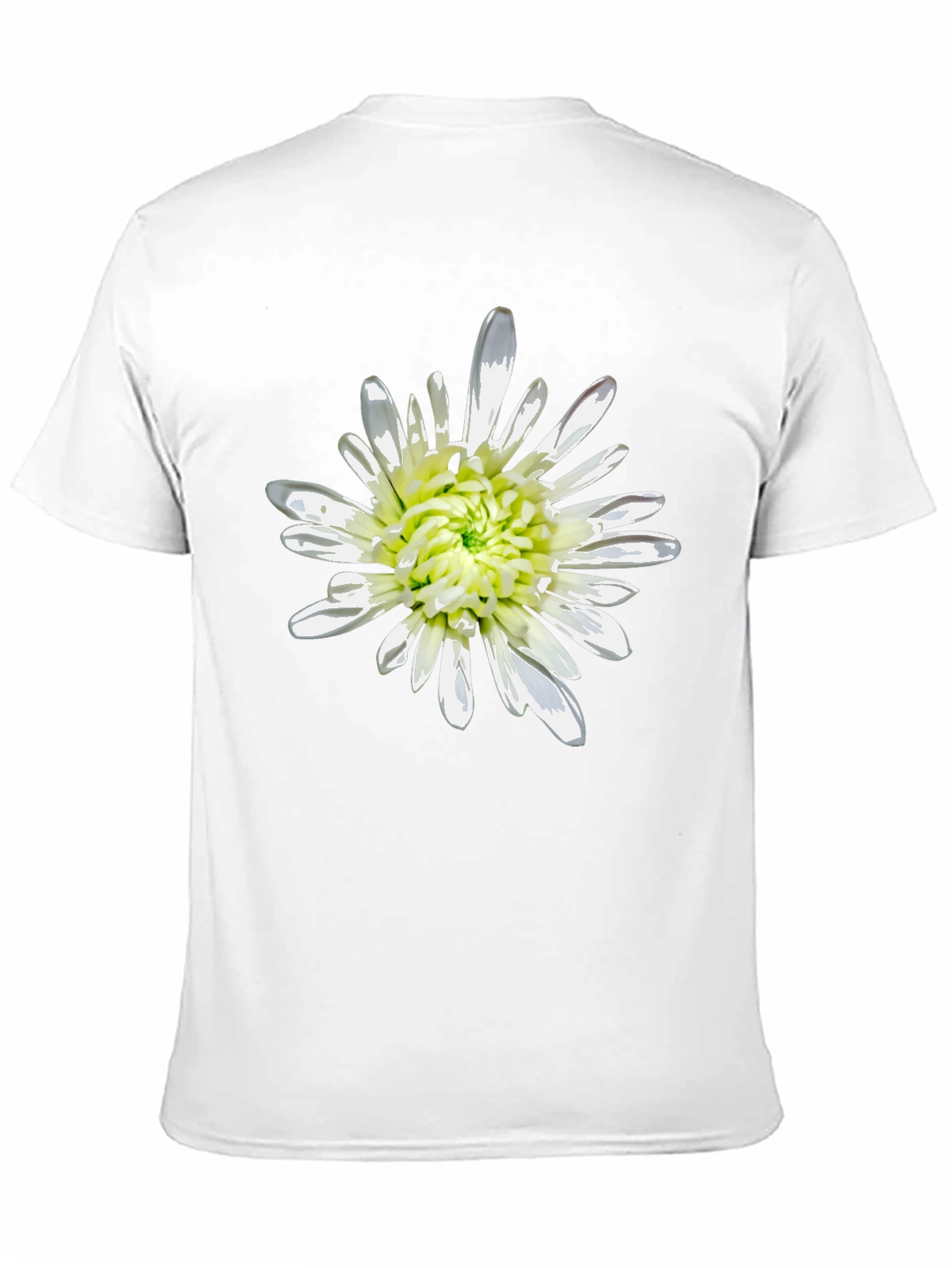 Black T-Shirt with White Flower Print