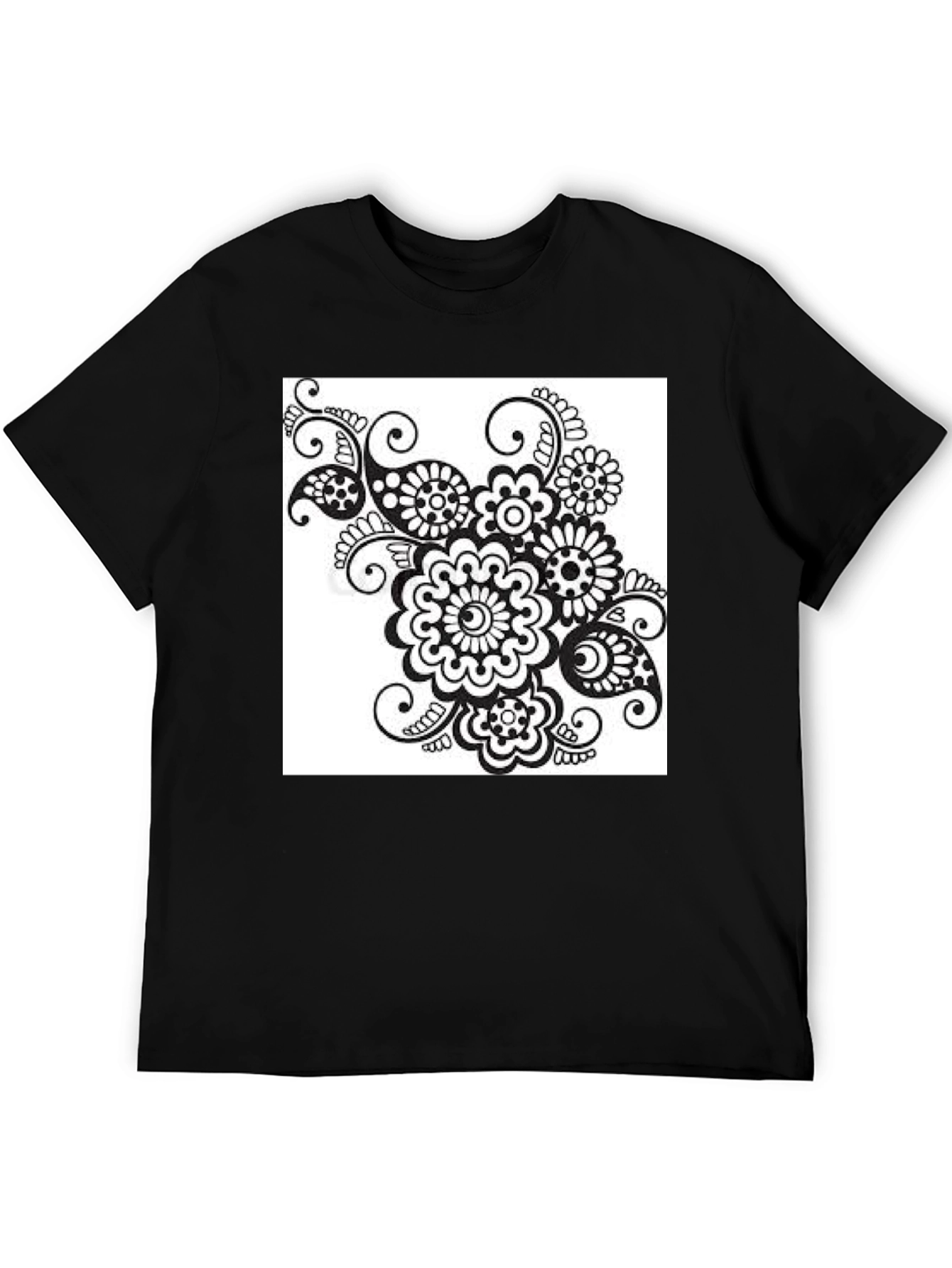 Black Floral Print Tee - Stylish Casual Wear
