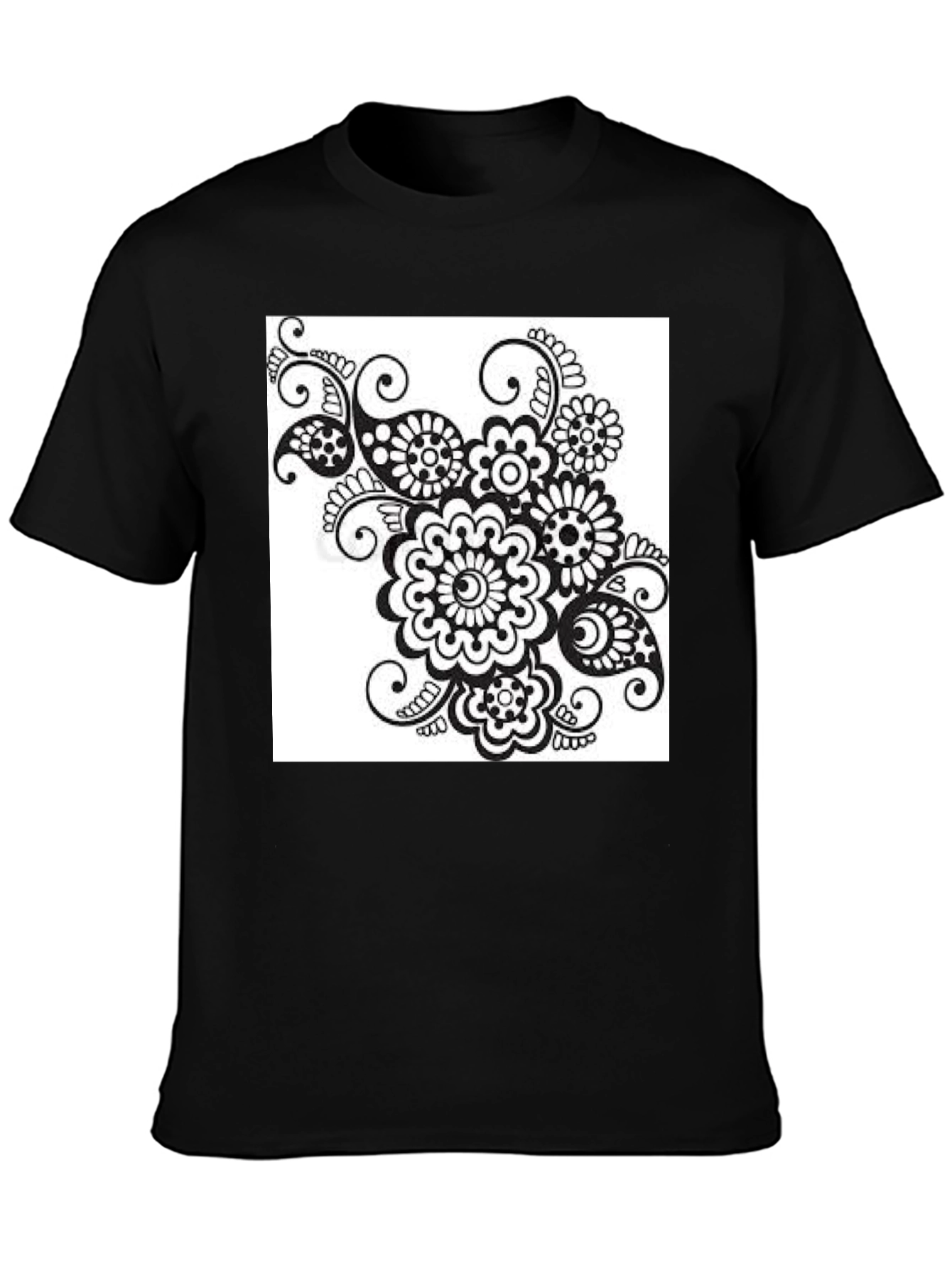 Black Floral Print Tee - Stylish Casual Wear