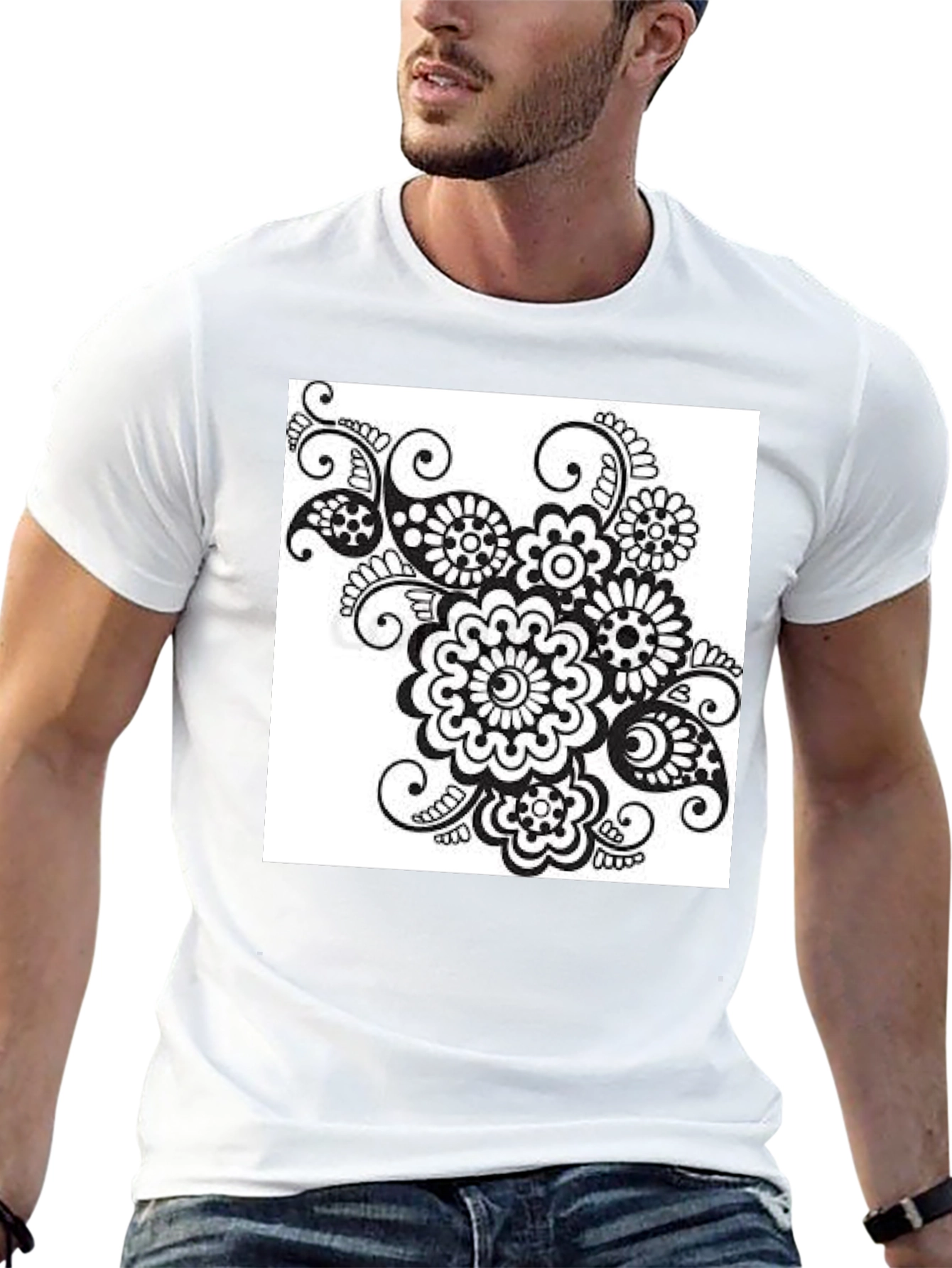 Black Floral Print Tee - Stylish Casual Wear