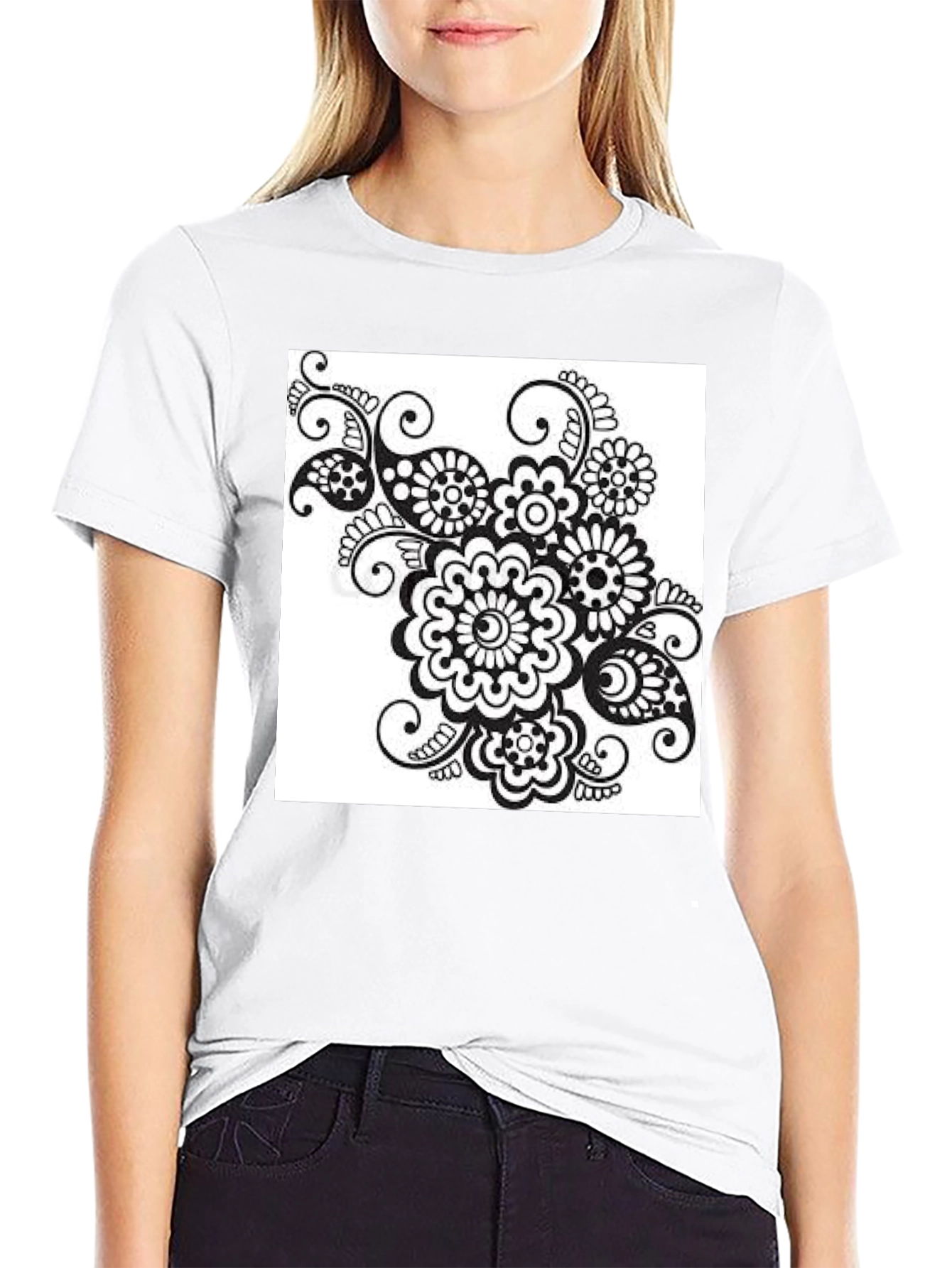 Black Floral Print Tee - Stylish Casual Wear