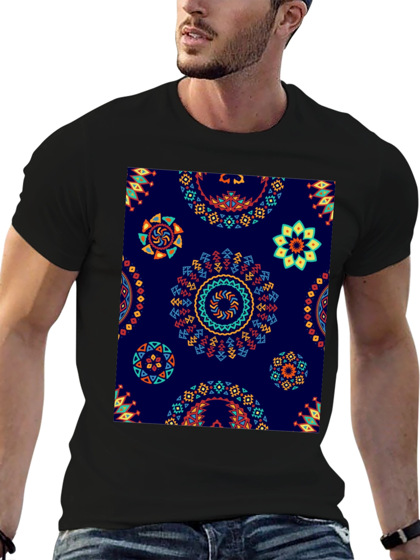 Aztec Mandala Print T-Shirt