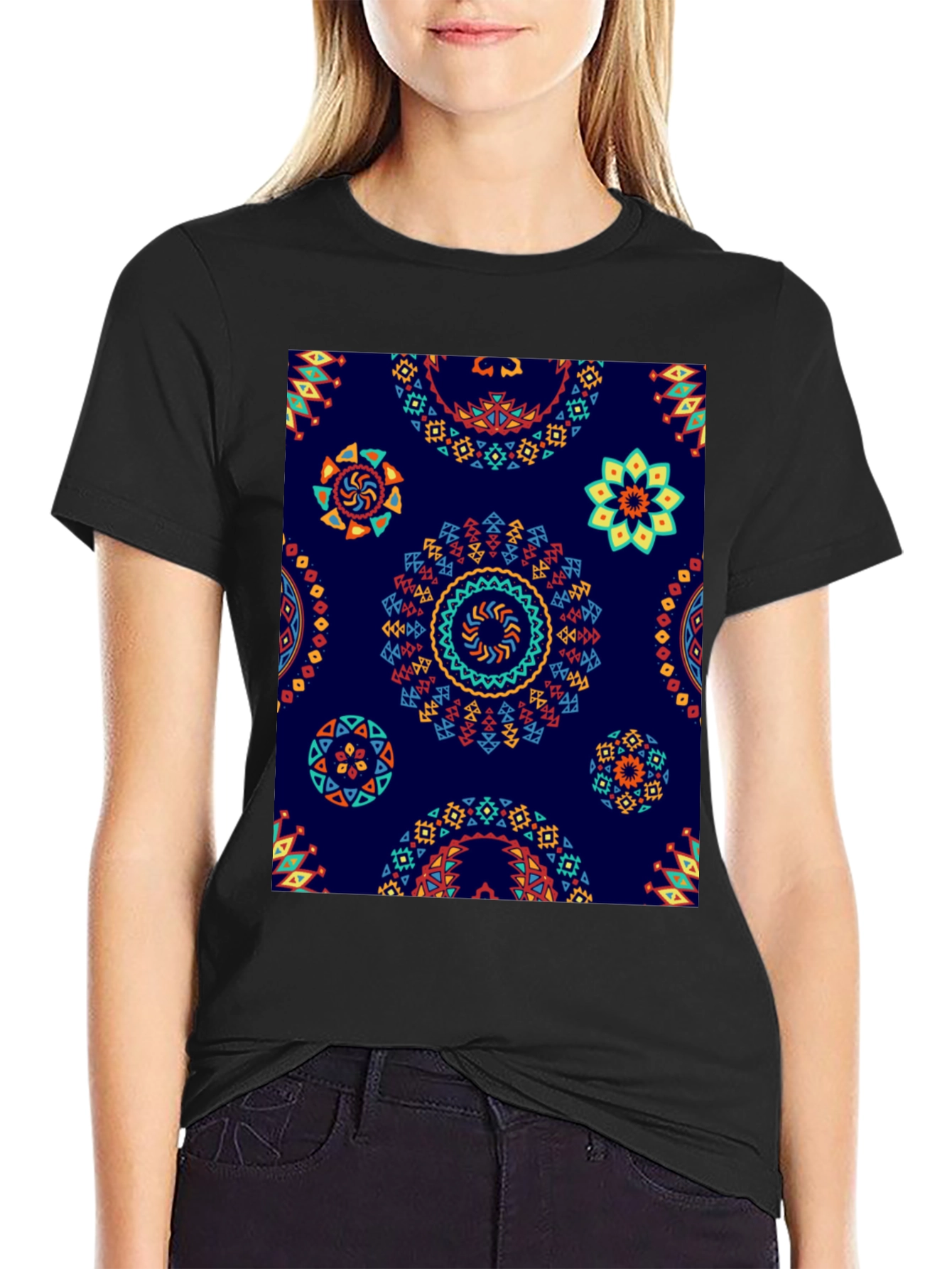 Aztec Mandala Print T-Shirt