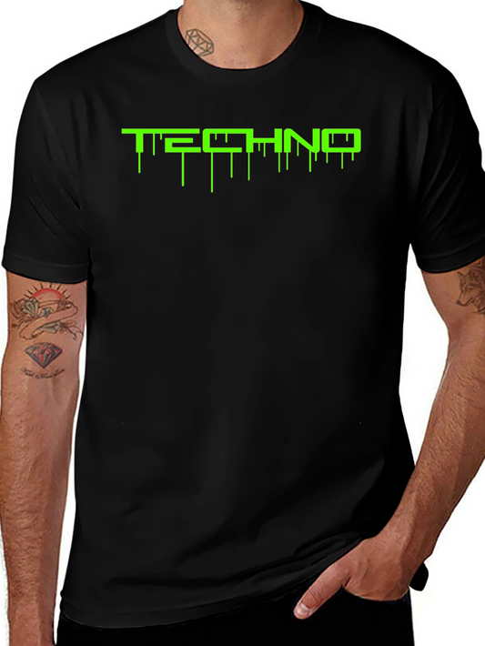 Techno Drip Black T-Shirt - Electronic Music Rave Tee