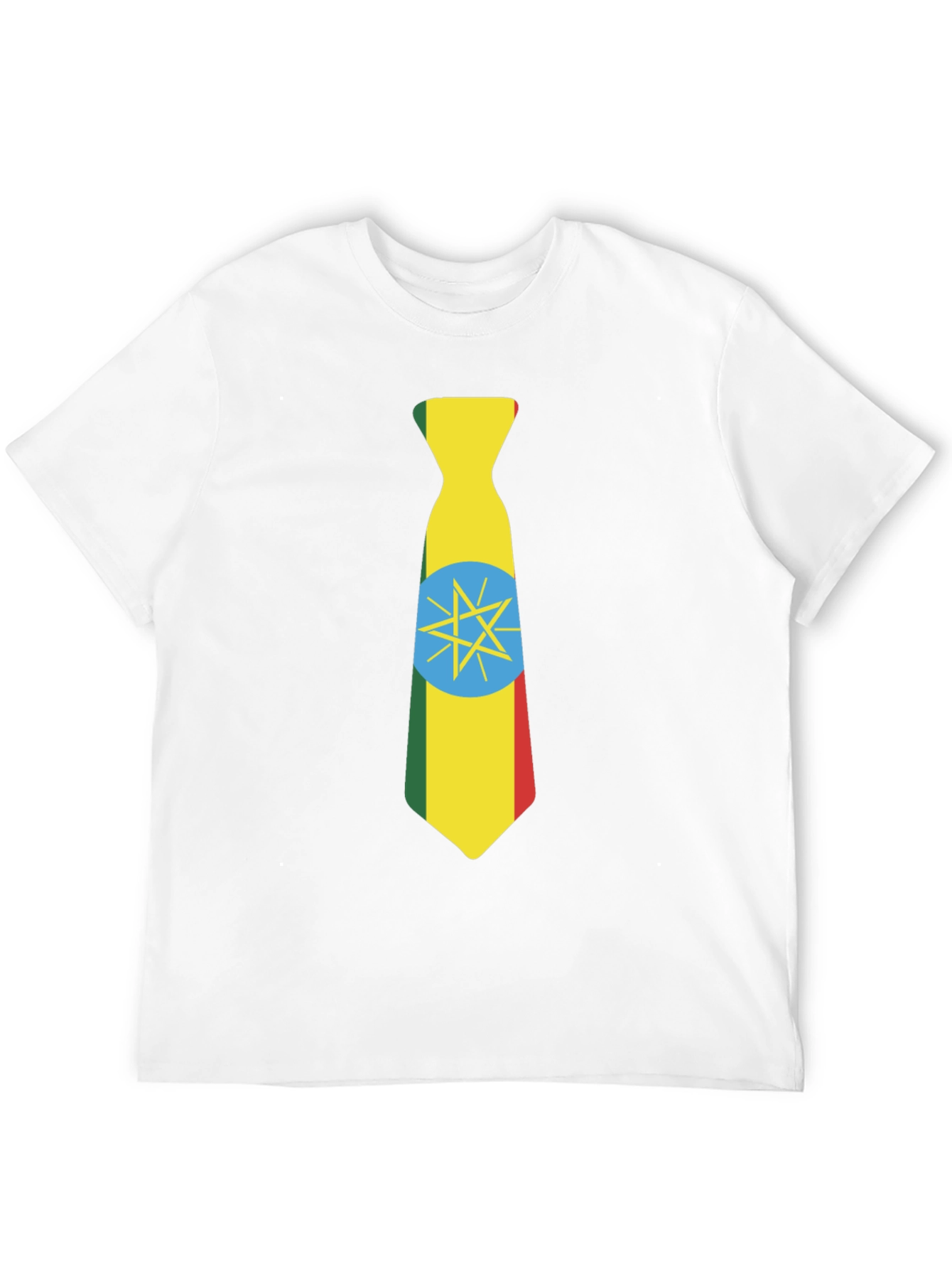Ethiopian Flag Tie Graphic Tee - Black T-Shirt