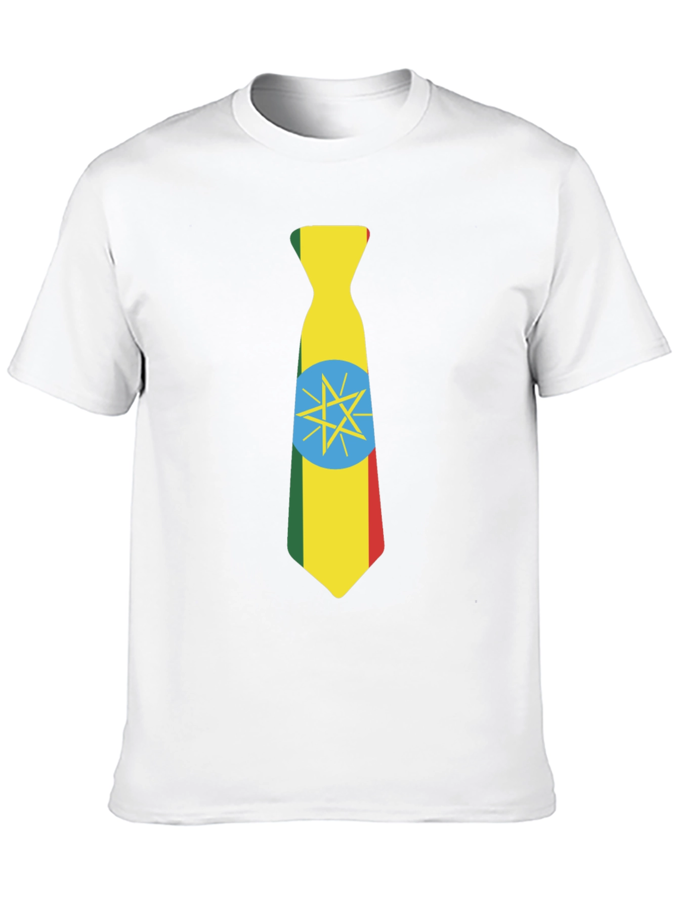 Ethiopian Flag Tie Graphic Tee - Black T-Shirt