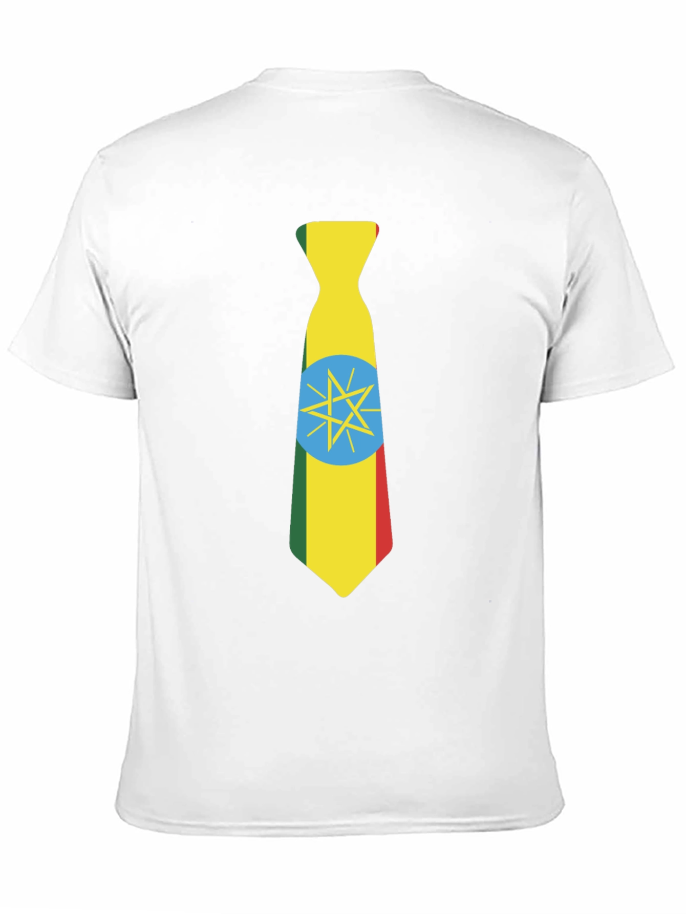 Ethiopian Flag Tie Graphic Tee - Black T-Shirt