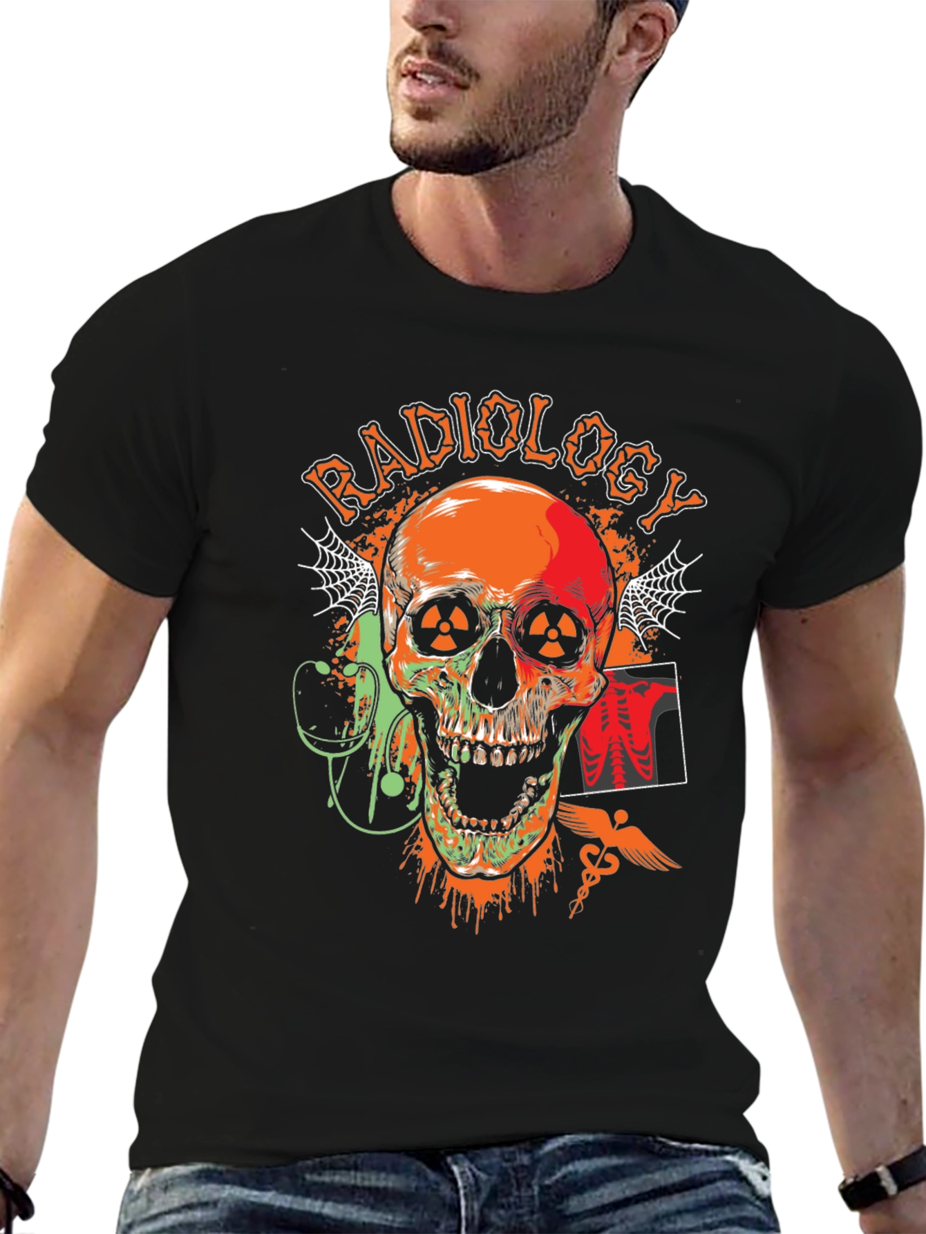 Radiology Skull Graphic T-Shirt - Black