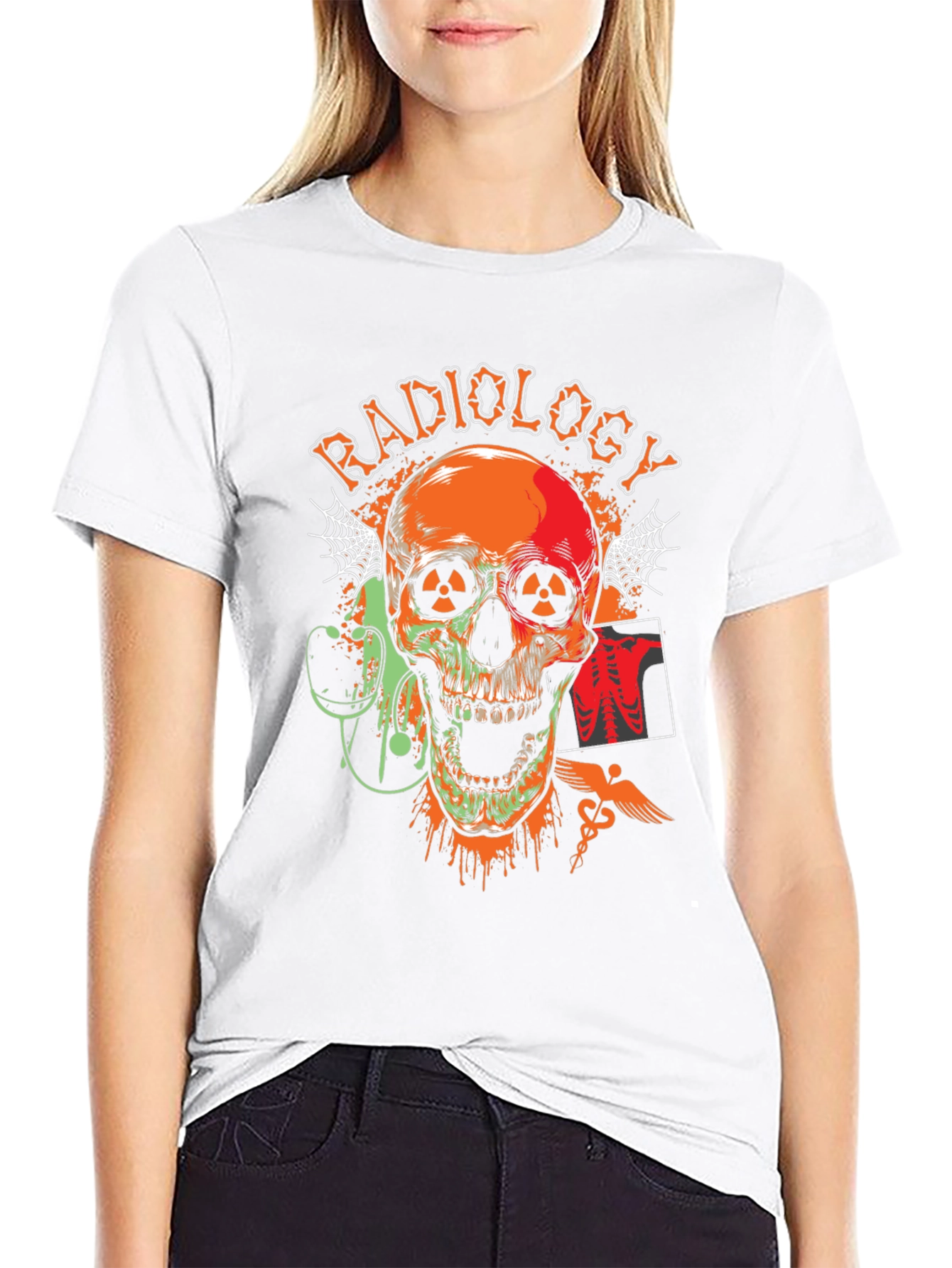 Radiology Skull Graphic T-Shirt - Black