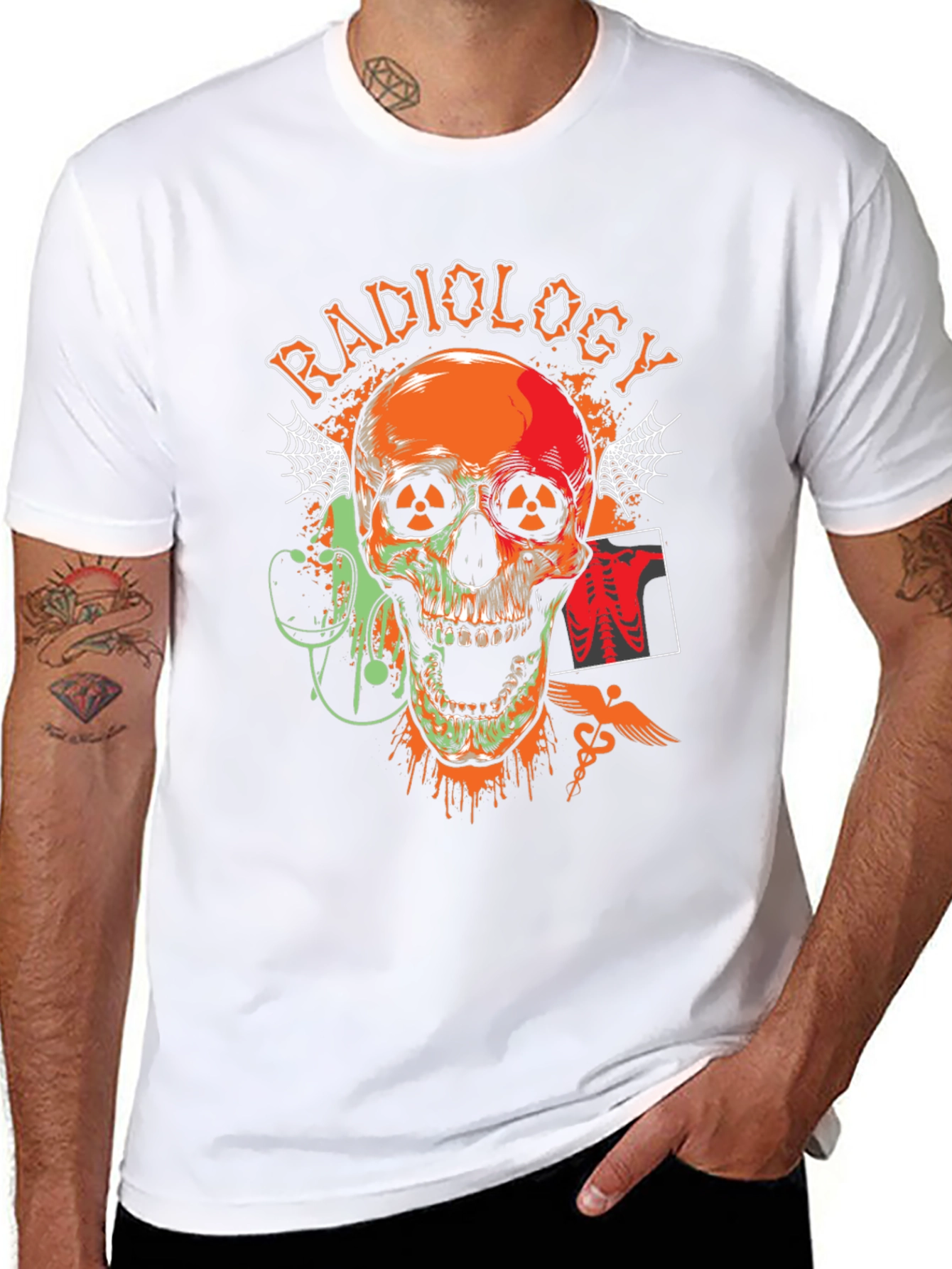 Radiology Skull Graphic T-Shirt - Black
