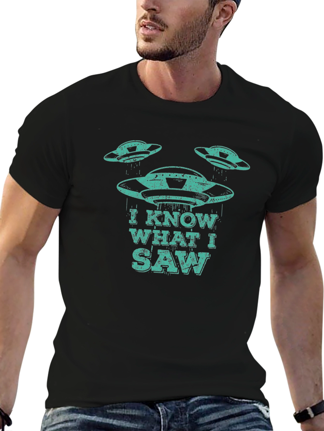 I Know What I Saw UFO T-Shirt - Black
