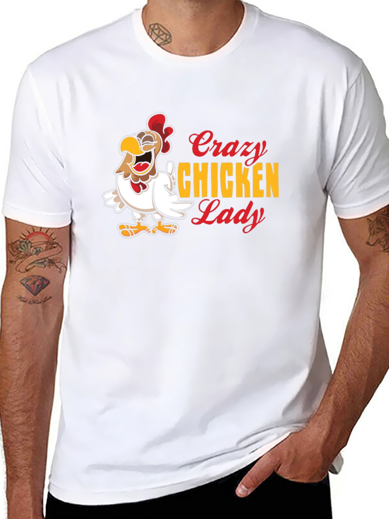 Crazy Chicken Lady Graphic Tee - Black