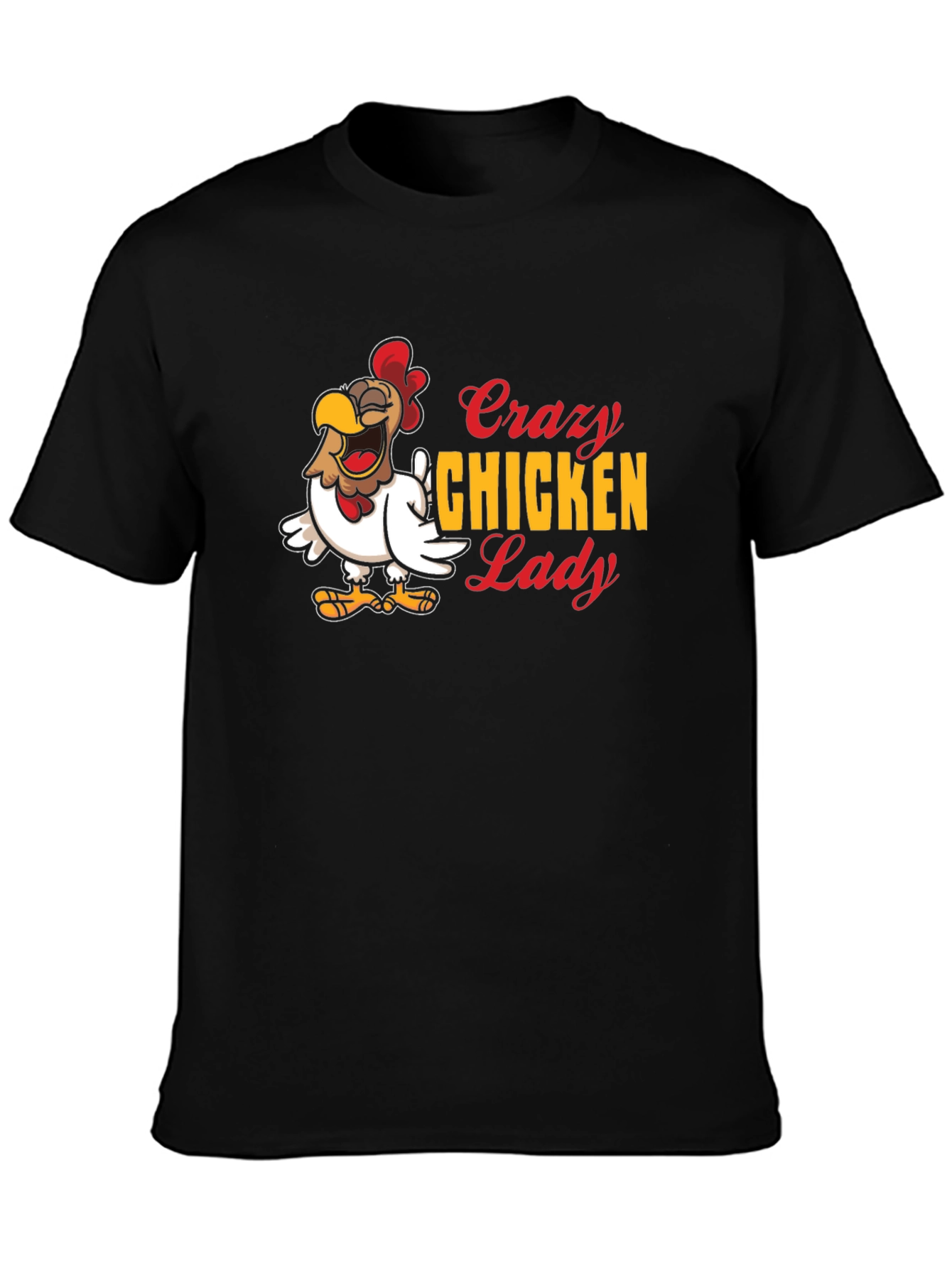 Crazy Chicken Lady Graphic Tee - Black