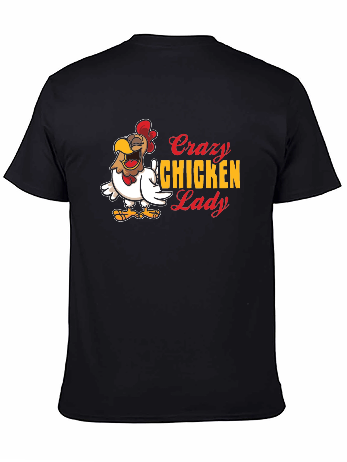 Crazy Chicken Lady Graphic Tee - Black