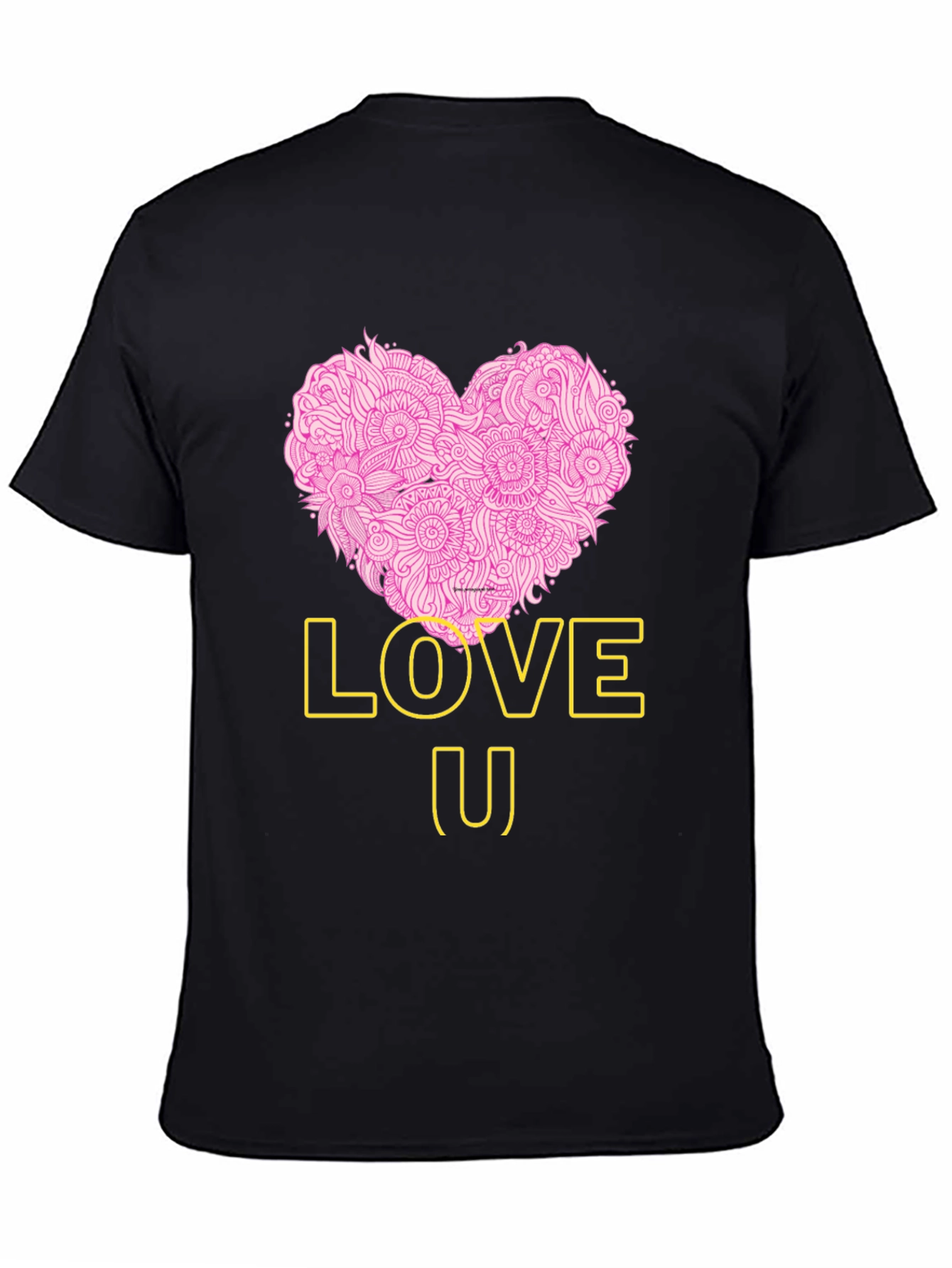 Love U Heart Graphic Tee - Trendy Black T-Shirt