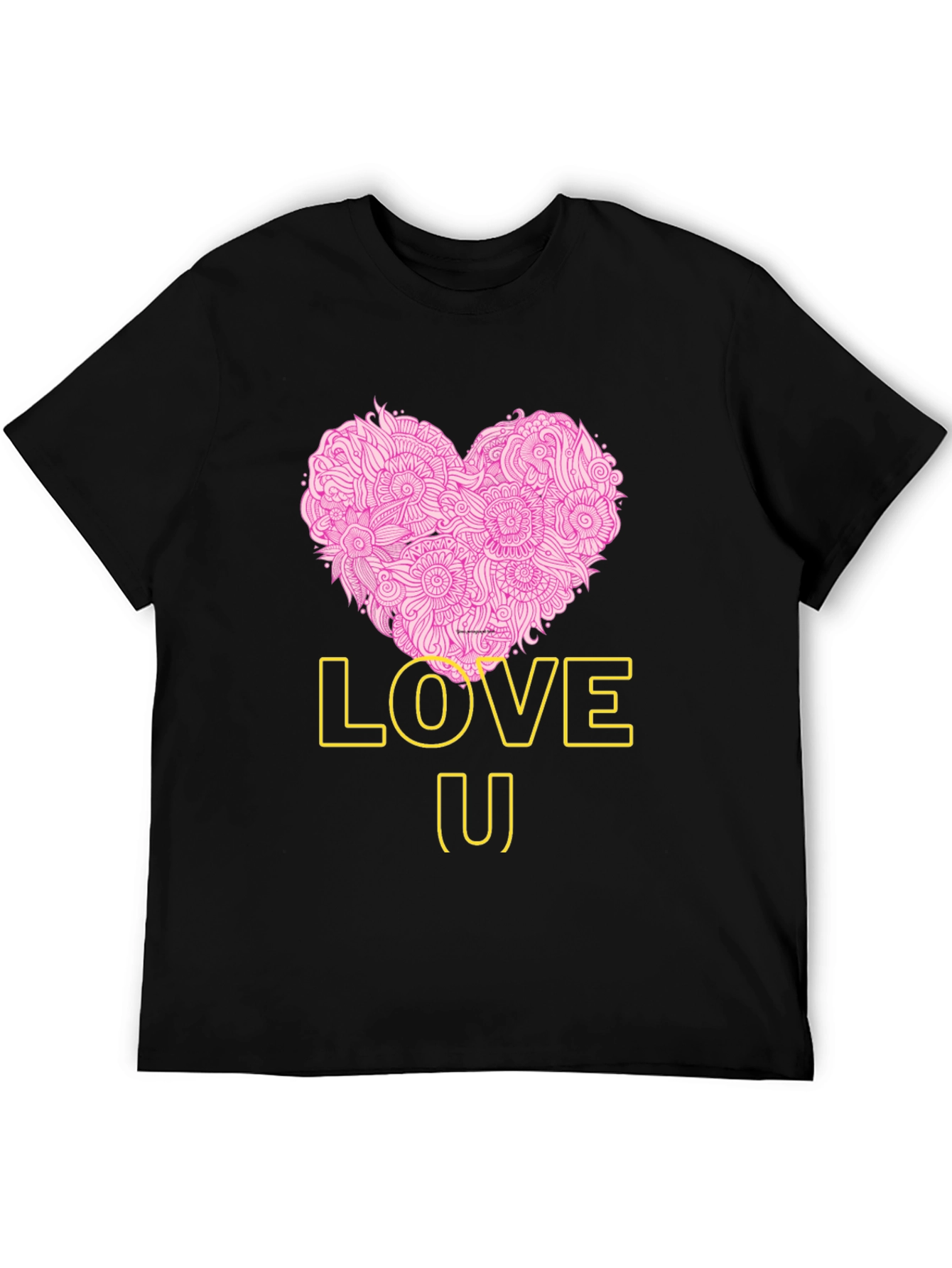 Love U Heart Graphic Tee - Trendy Black T-Shirt