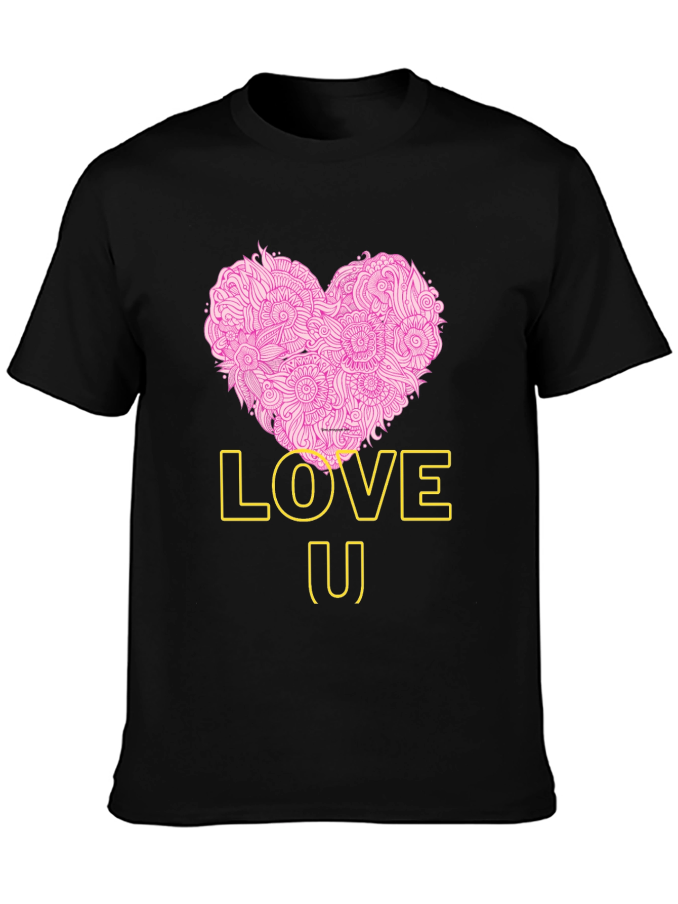 Love U Heart Graphic Tee - Trendy Black T-Shirt