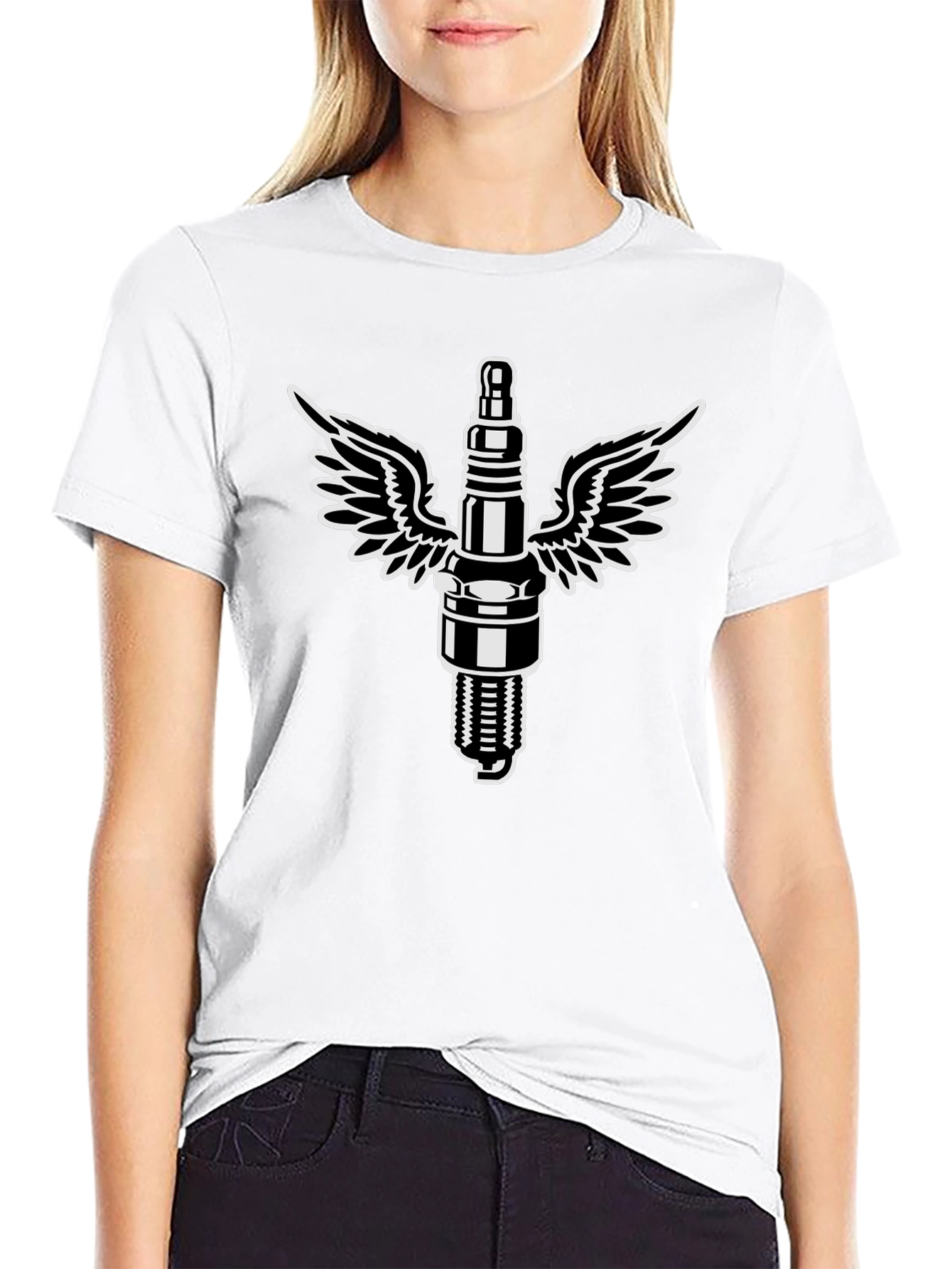 Flying Spark Plug Graphic T-Shirt