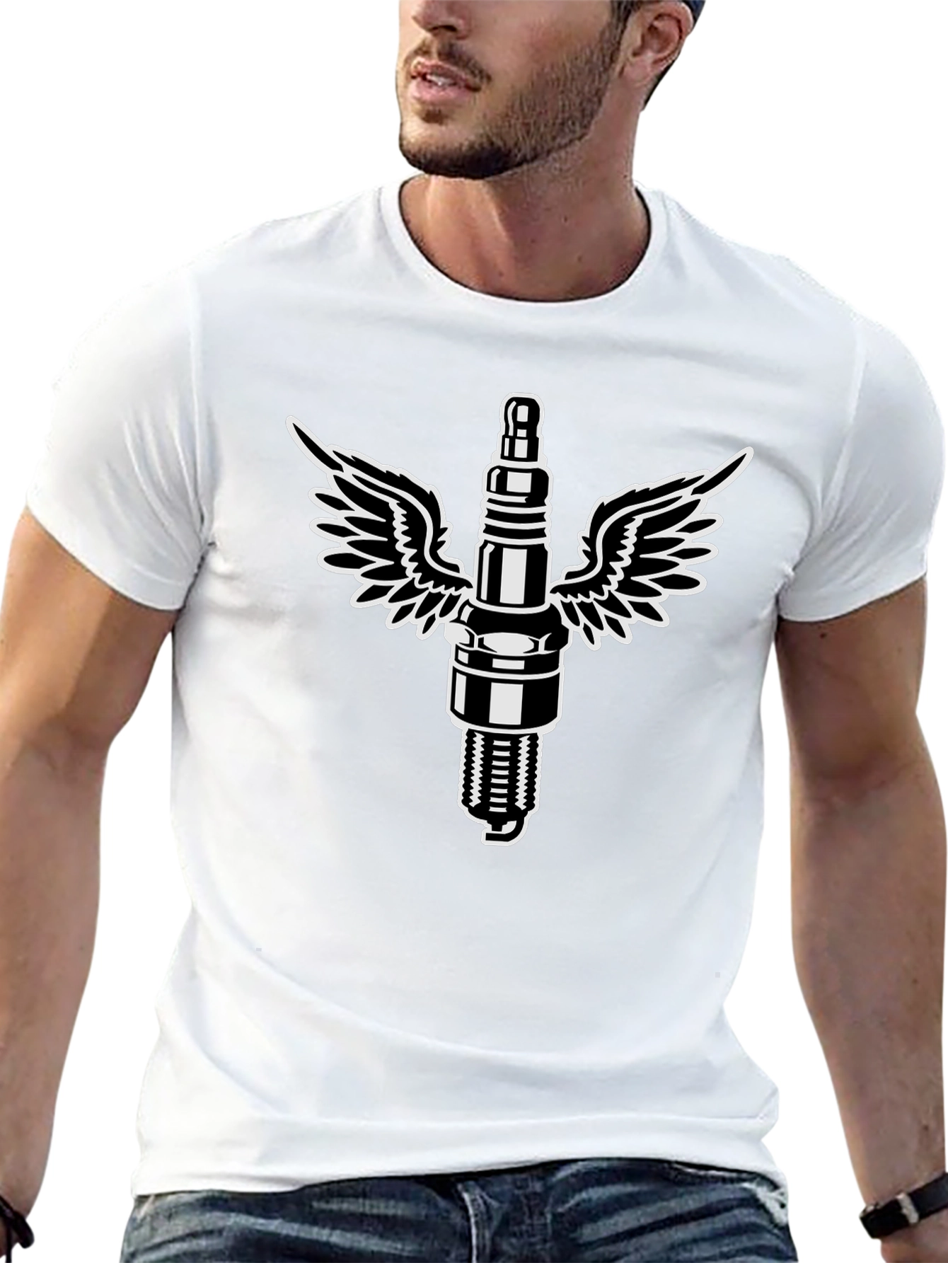 Flying Spark Plug Graphic T-Shirt