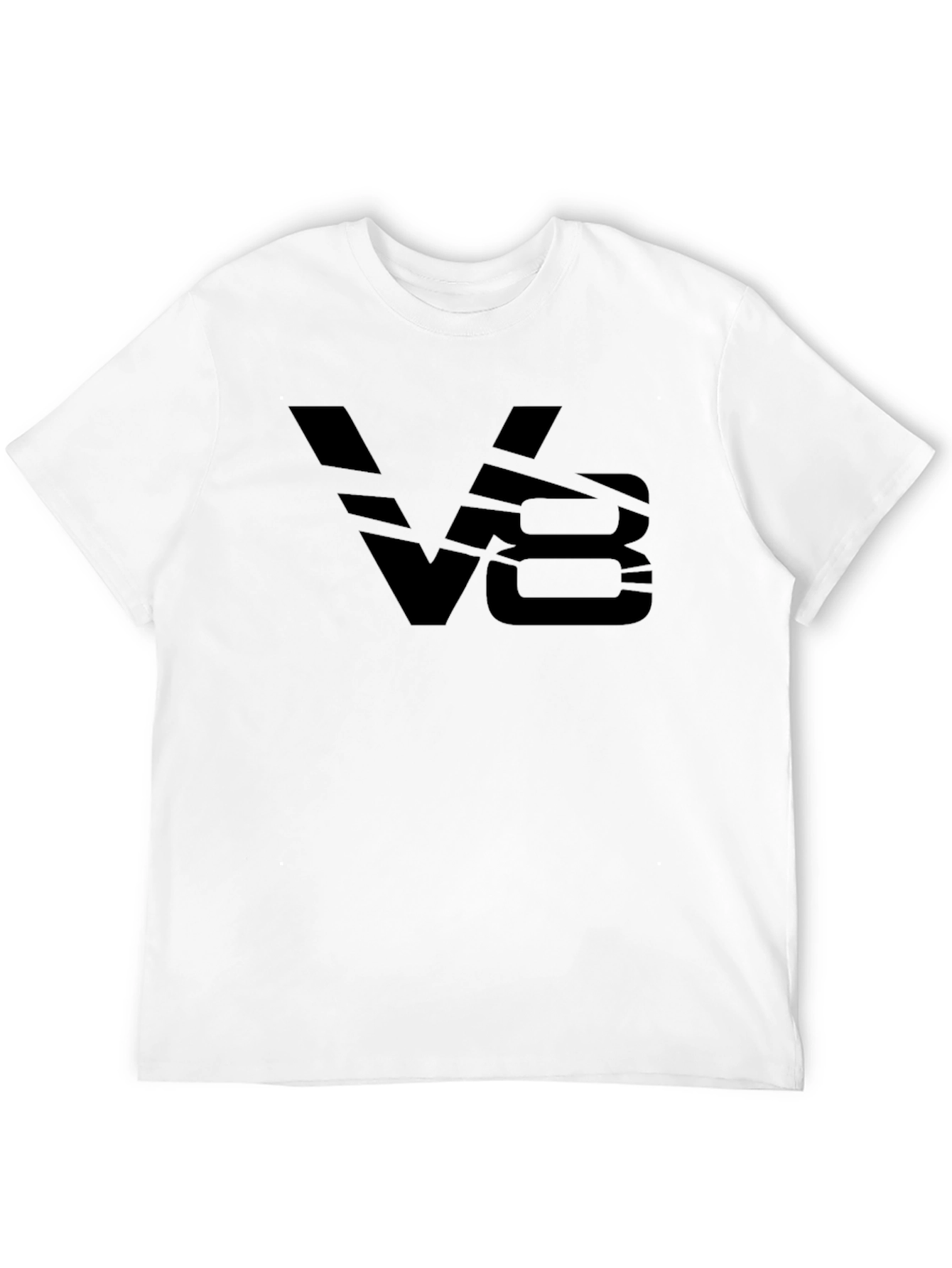 Mens Black V8 Graphic T-Shirt - Bold Style