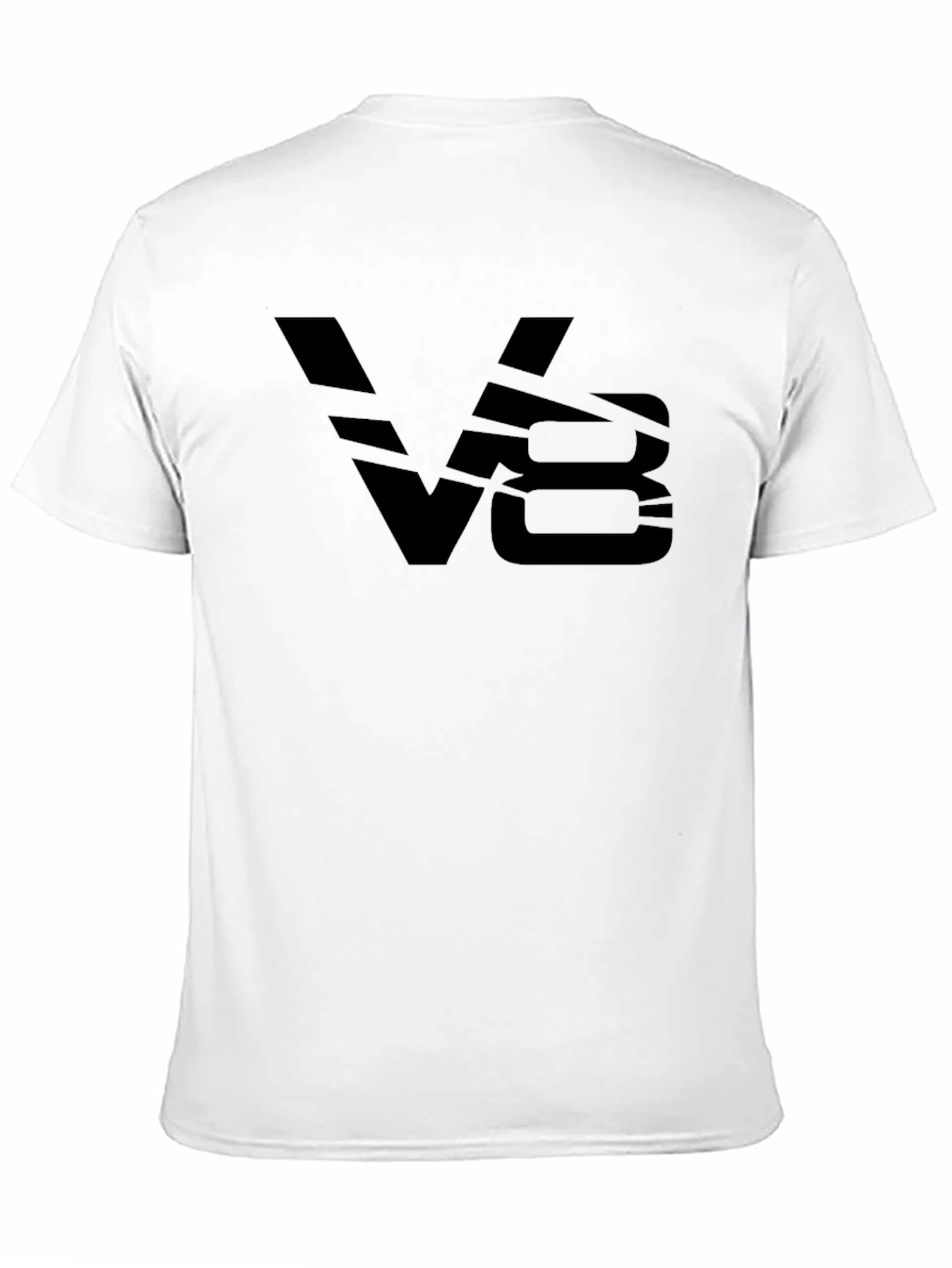 Mens Black V8 Graphic T-Shirt - Bold Style