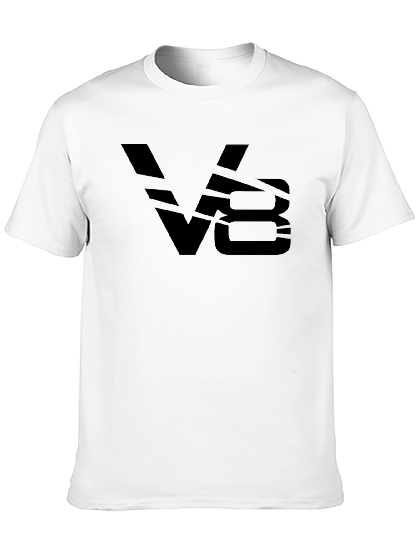 Mens Black V8 Graphic T-Shirt - Bold Style
