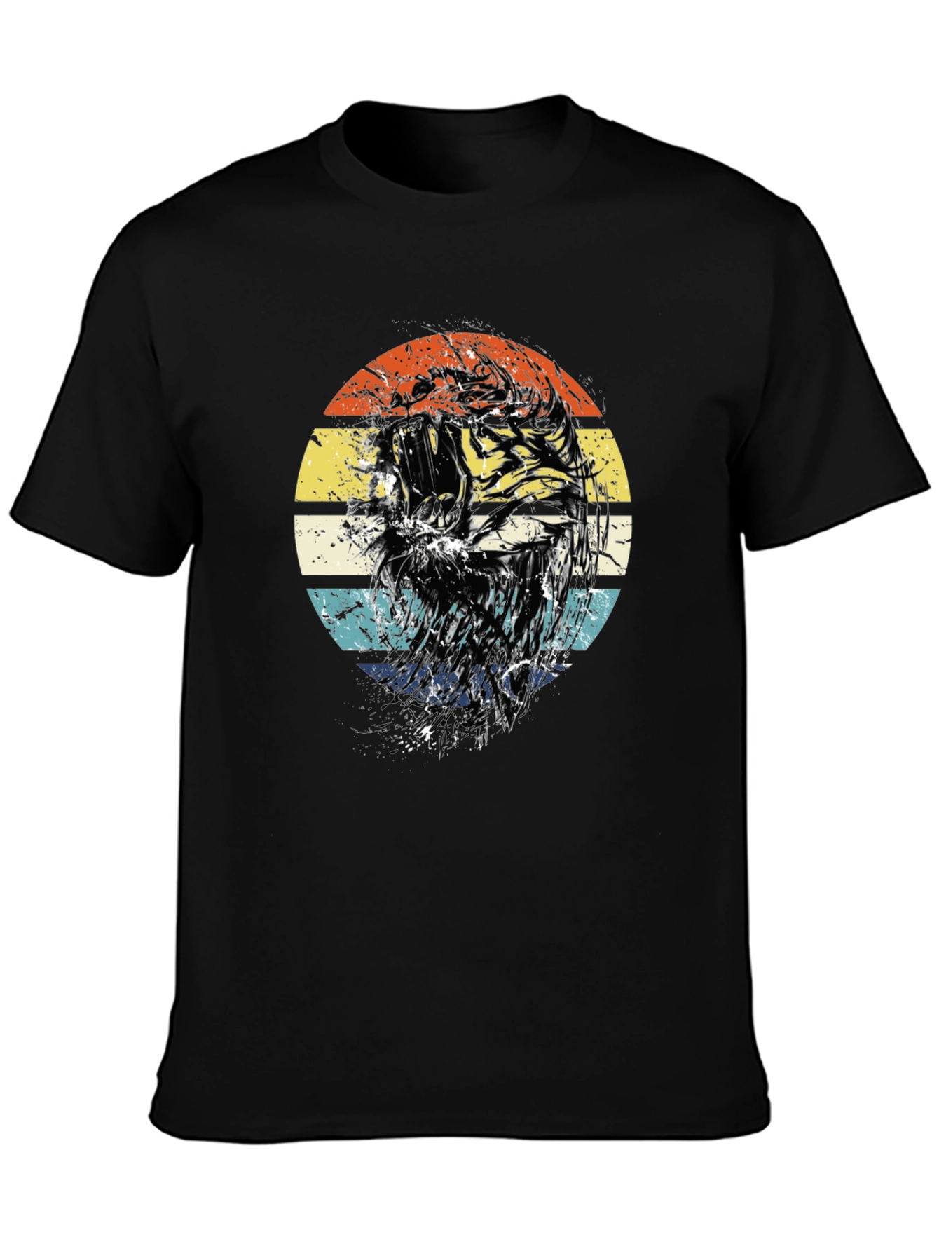 Retro Tiger Graphic Tee - Black