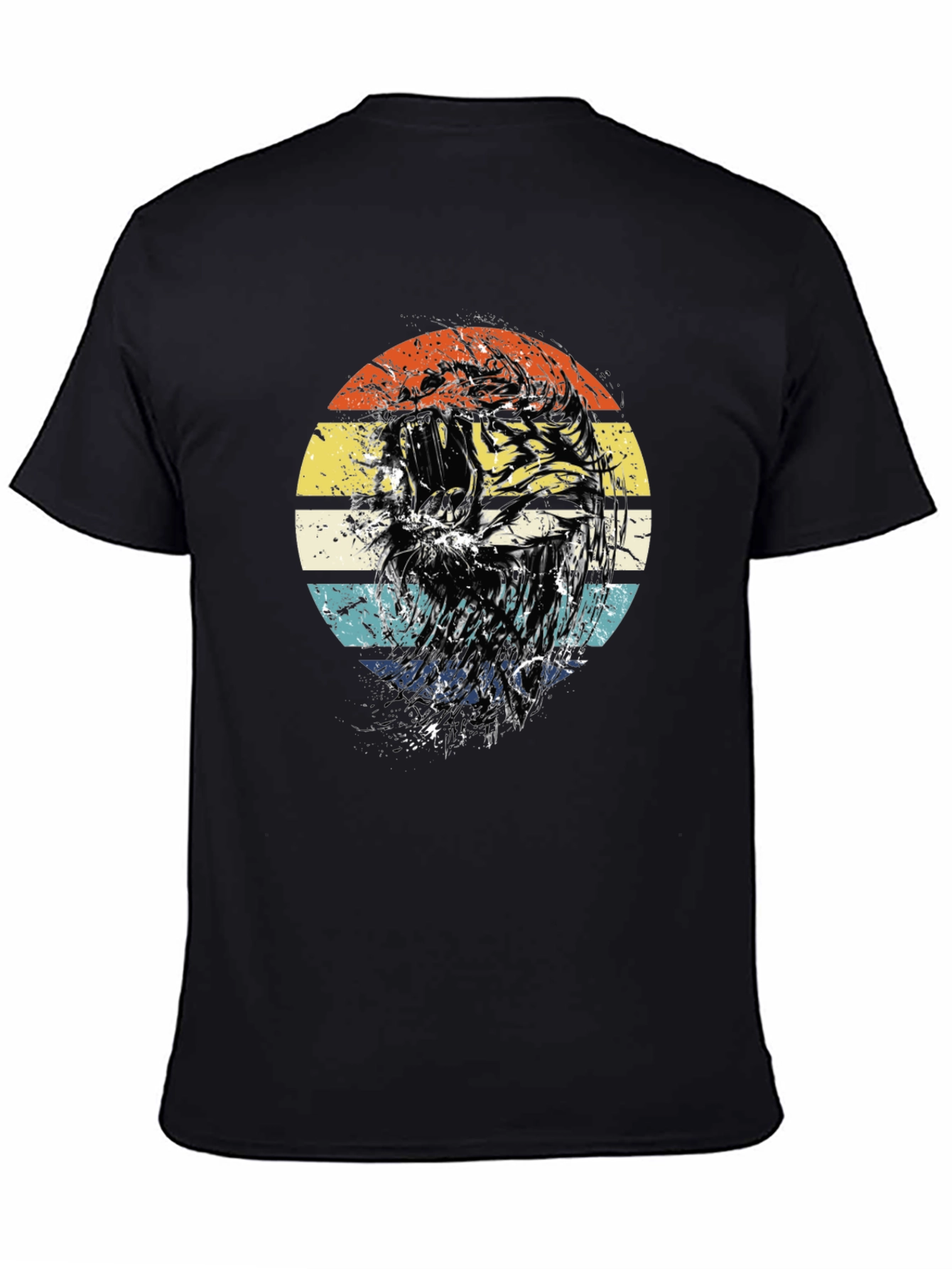 Retro Tiger Graphic Tee - Black