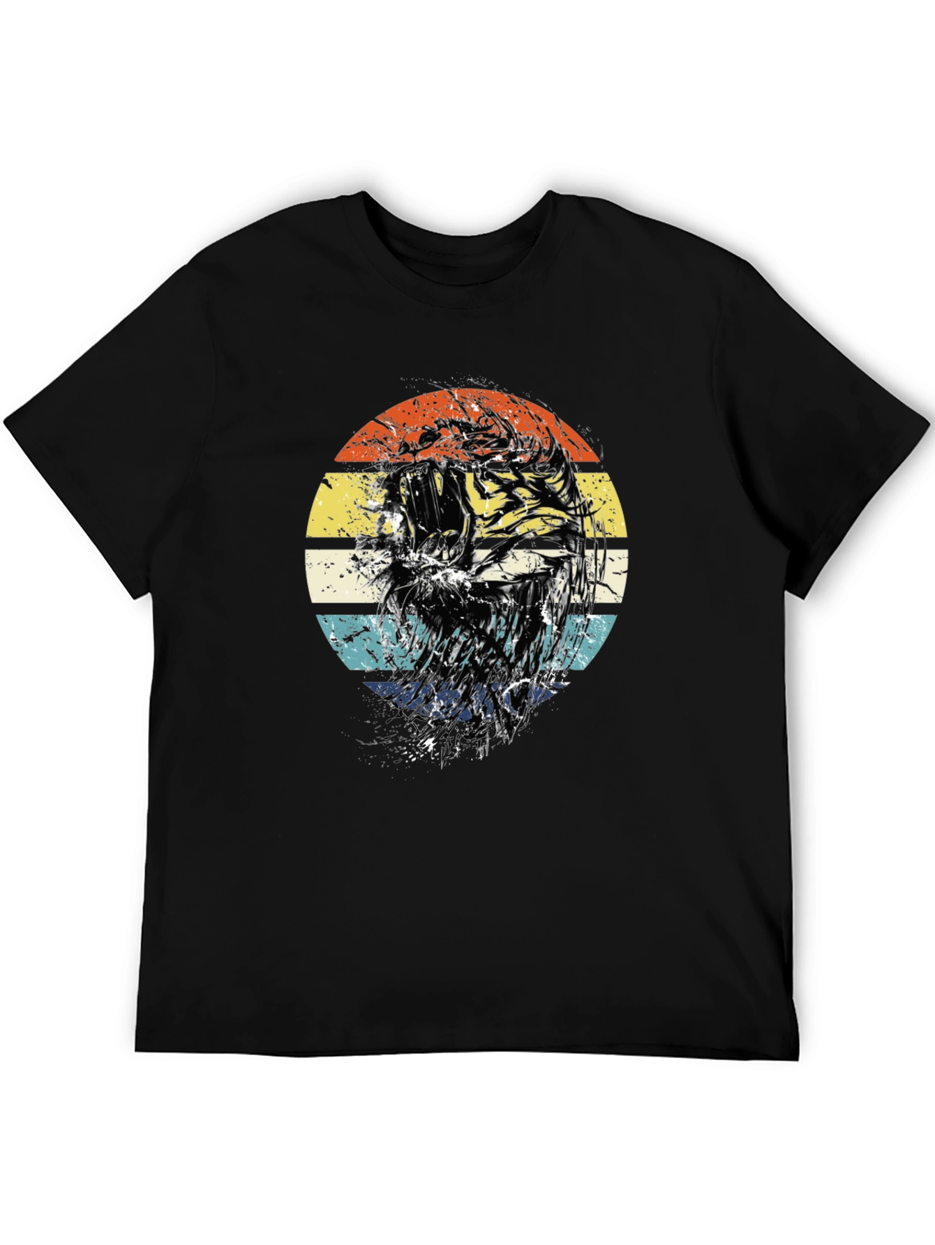 Retro Tiger Graphic Tee - Black