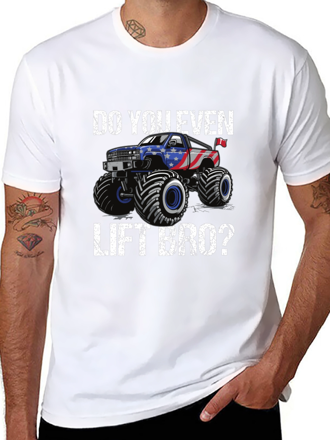 Do You Even Lift Bro Monster Truck T-Shirt