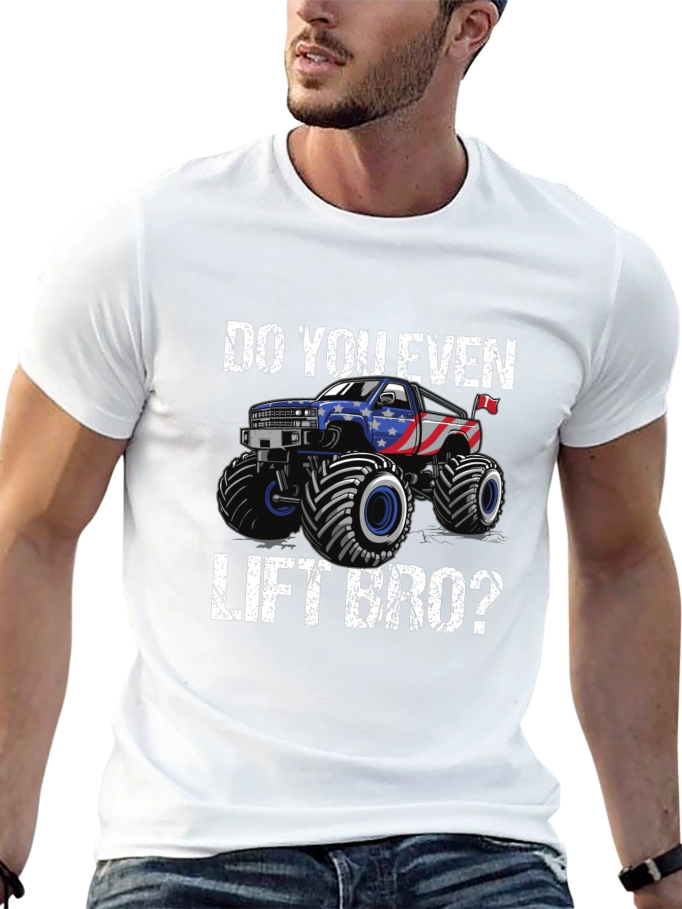 Do You Even Lift Bro Monster Truck T-Shirt