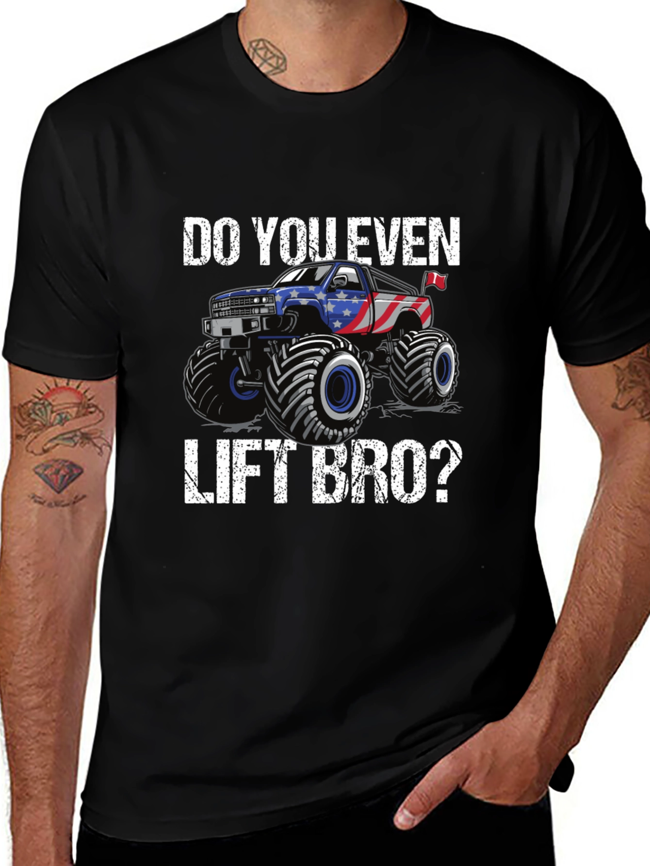 Do You Even Lift Bro Monster Truck T-Shirt