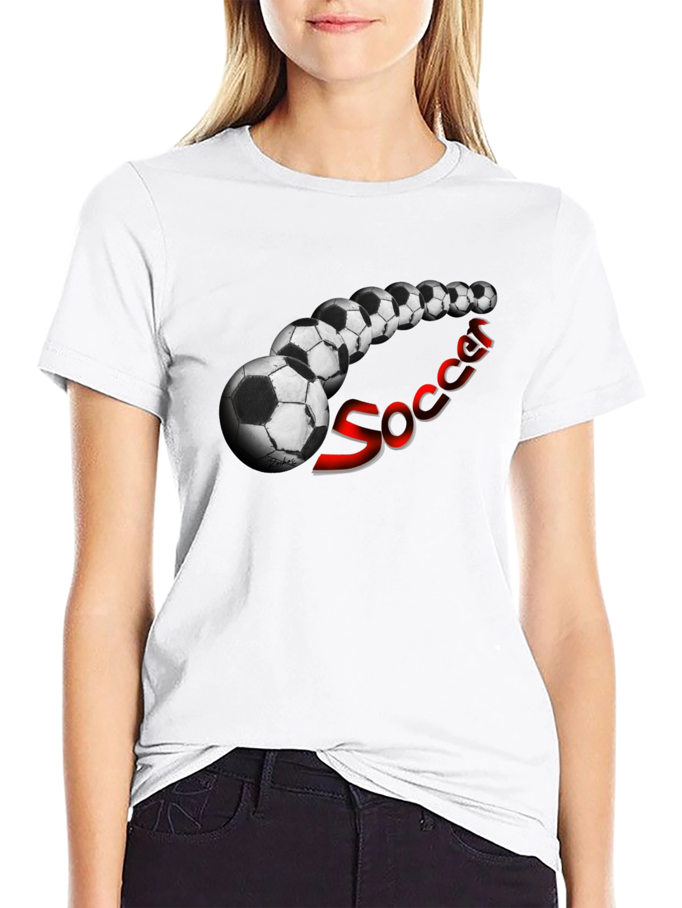 Soccer Balls Graphic Black T-Shirt