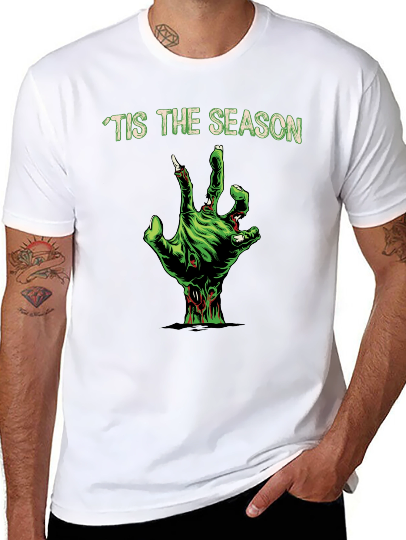 Tis The Season Zombie Hand Graphic Tee