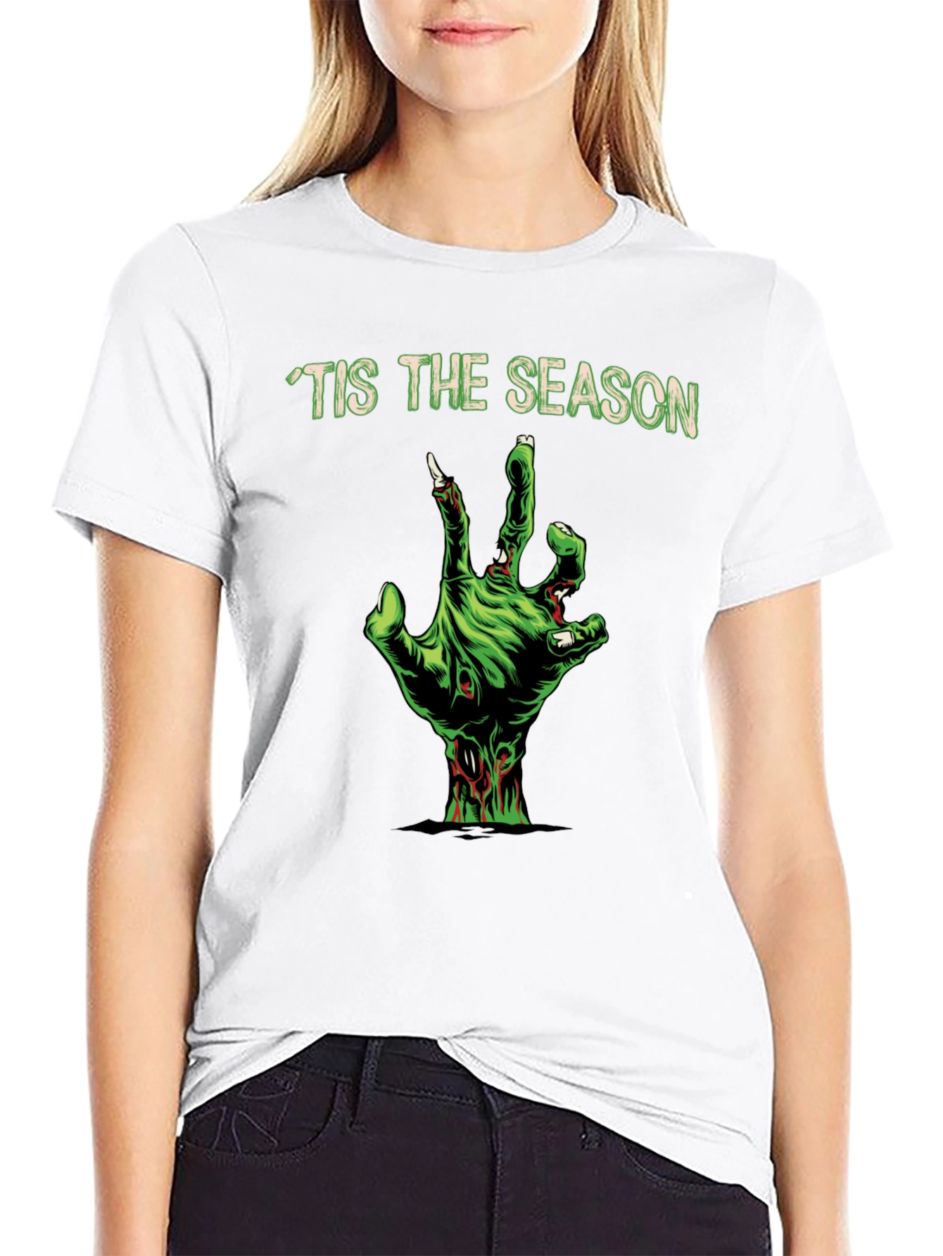 Tis The Season Zombie Hand Graphic Tee