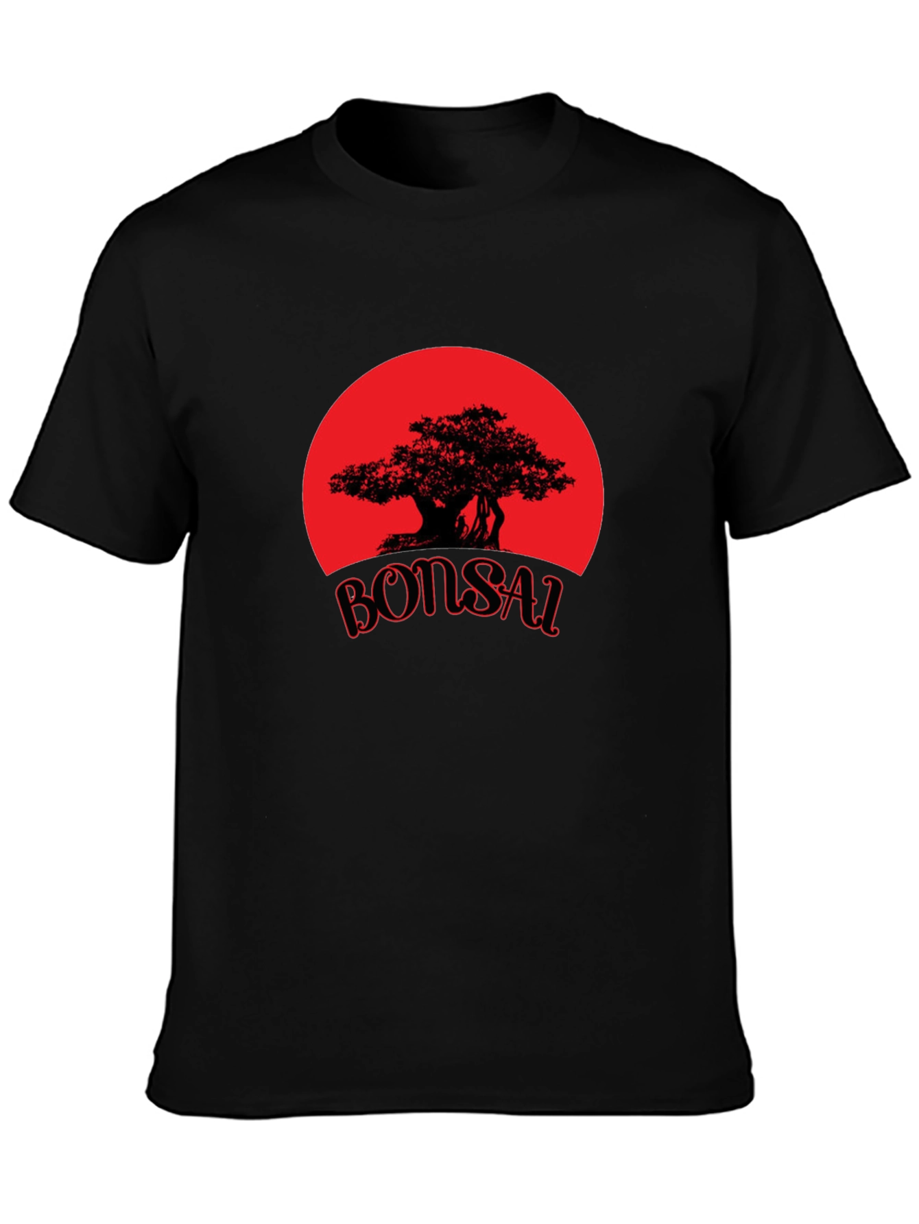 Bonsai Tree Graphic Tee - Stylish Black T-Shirt