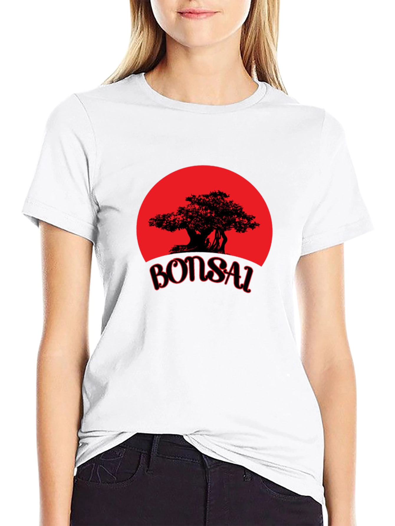 Bonsai Tree Graphic Tee - Stylish Black T-Shirt