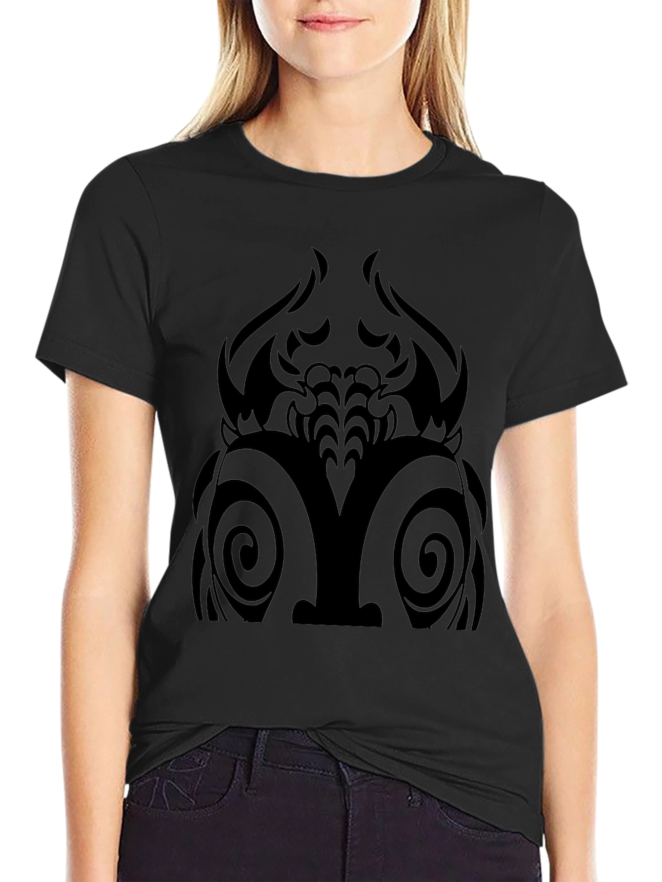 Black Tribal Graphic Tee - Mens Casual Style