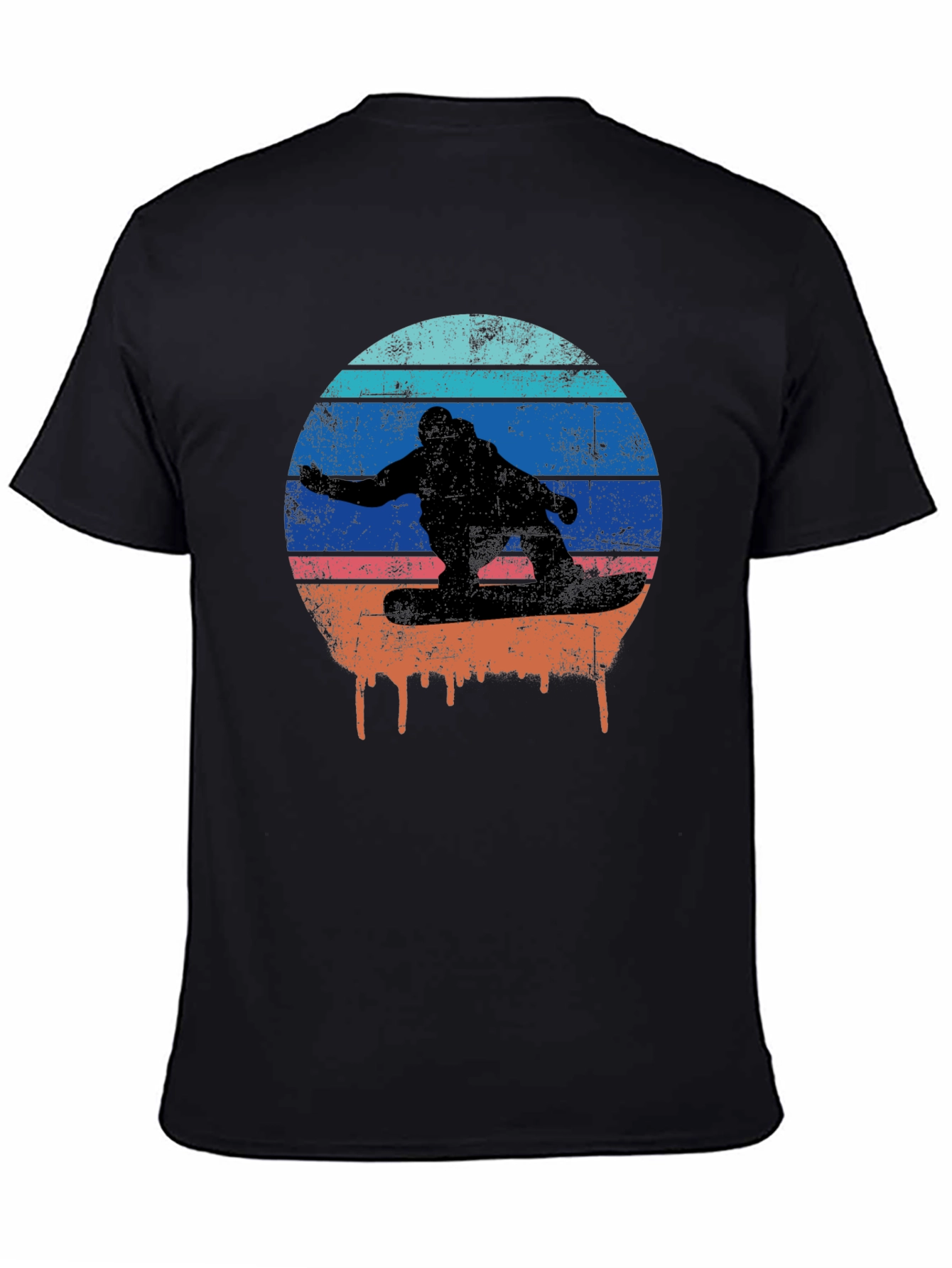 Retro Sunset Snowboarder Graphic T-Shirt