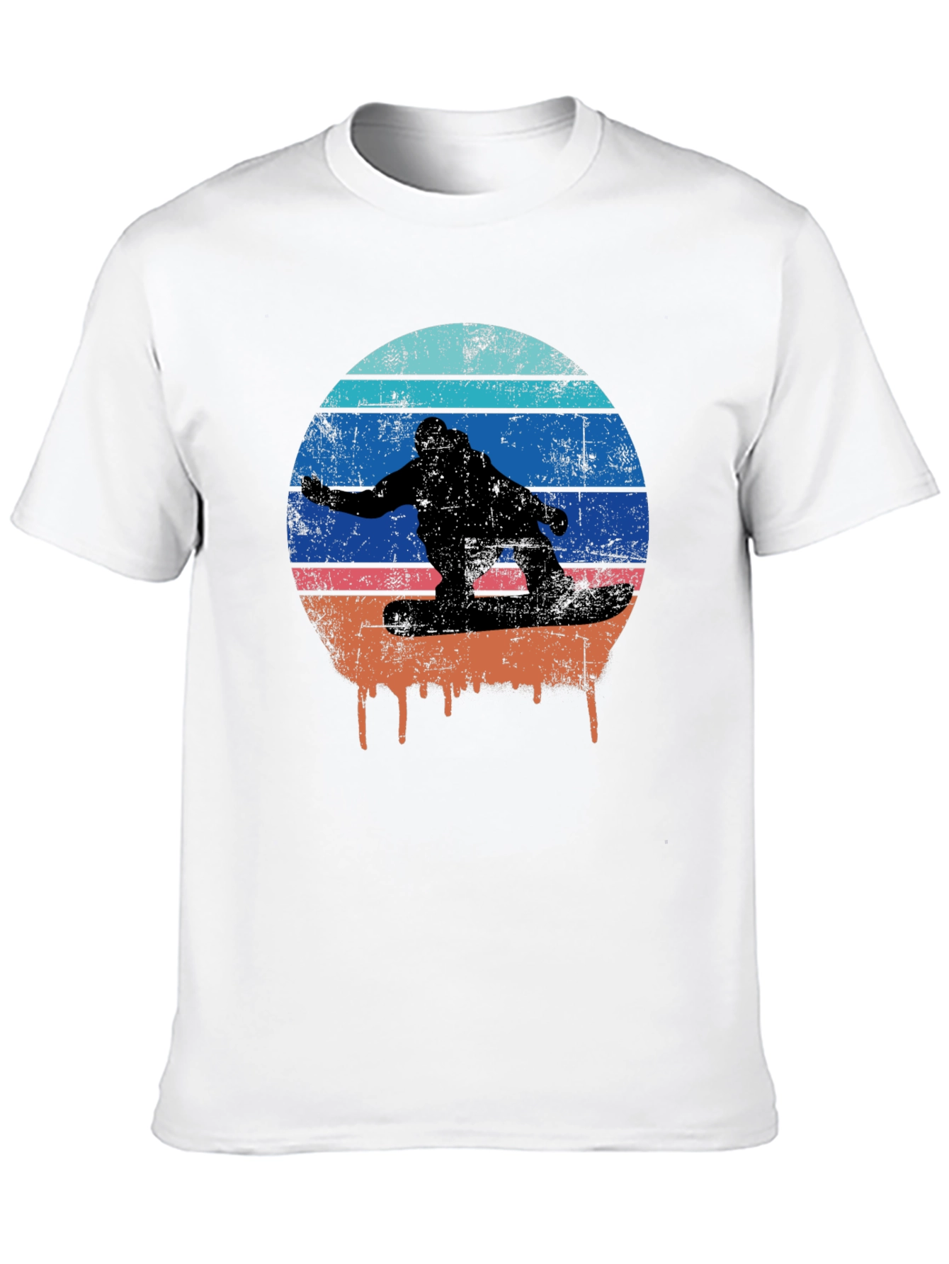 Retro Sunset Snowboarder Graphic T-Shirt