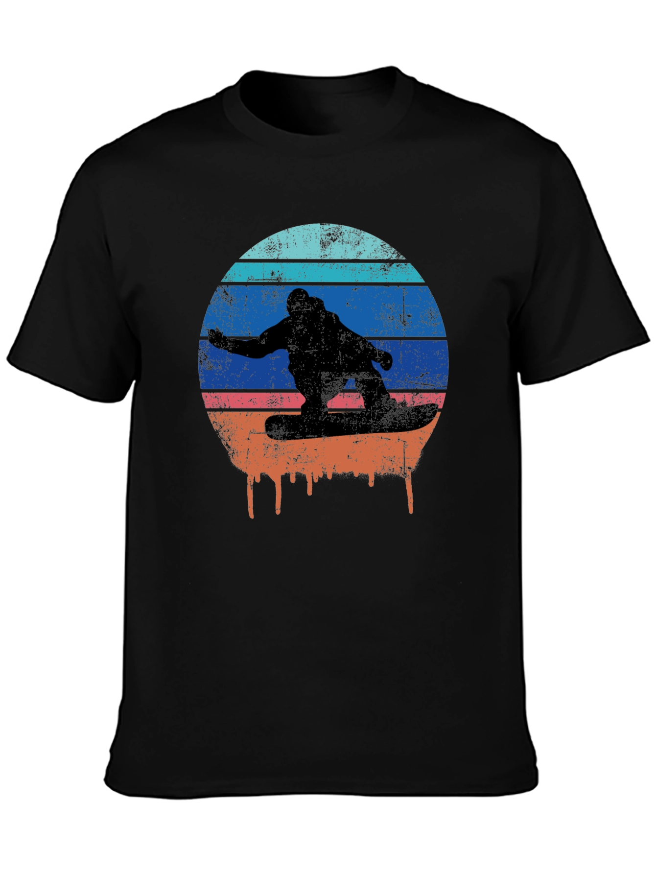 Retro Sunset Snowboarder Graphic T-Shirt