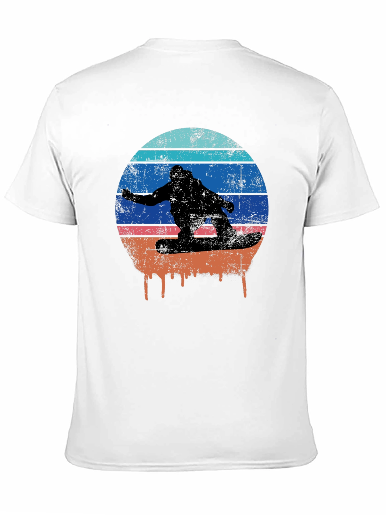Retro Sunset Snowboarder Graphic T-Shirt