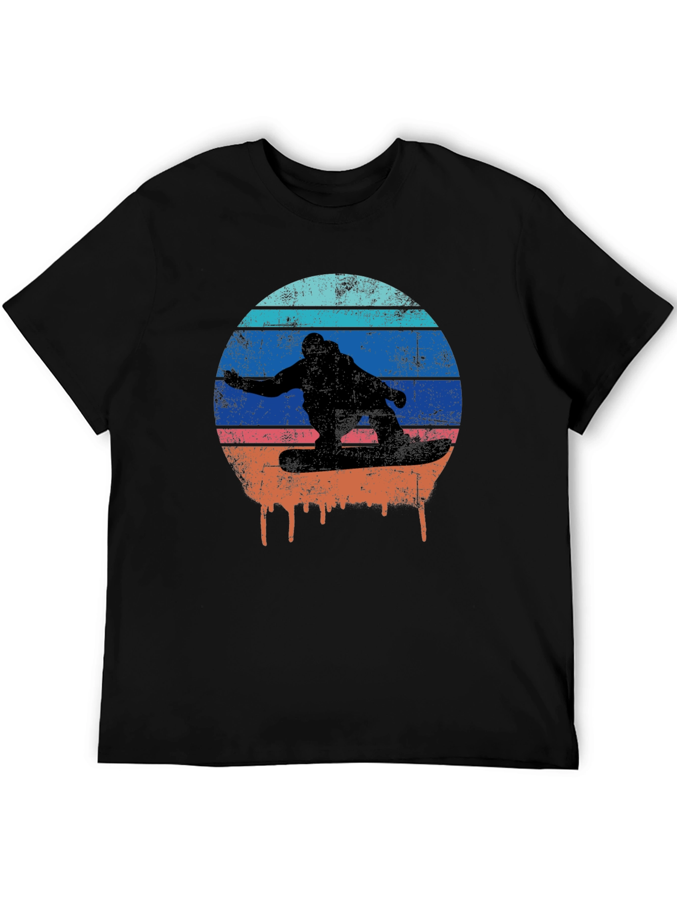 Retro Sunset Snowboarder Graphic T-Shirt