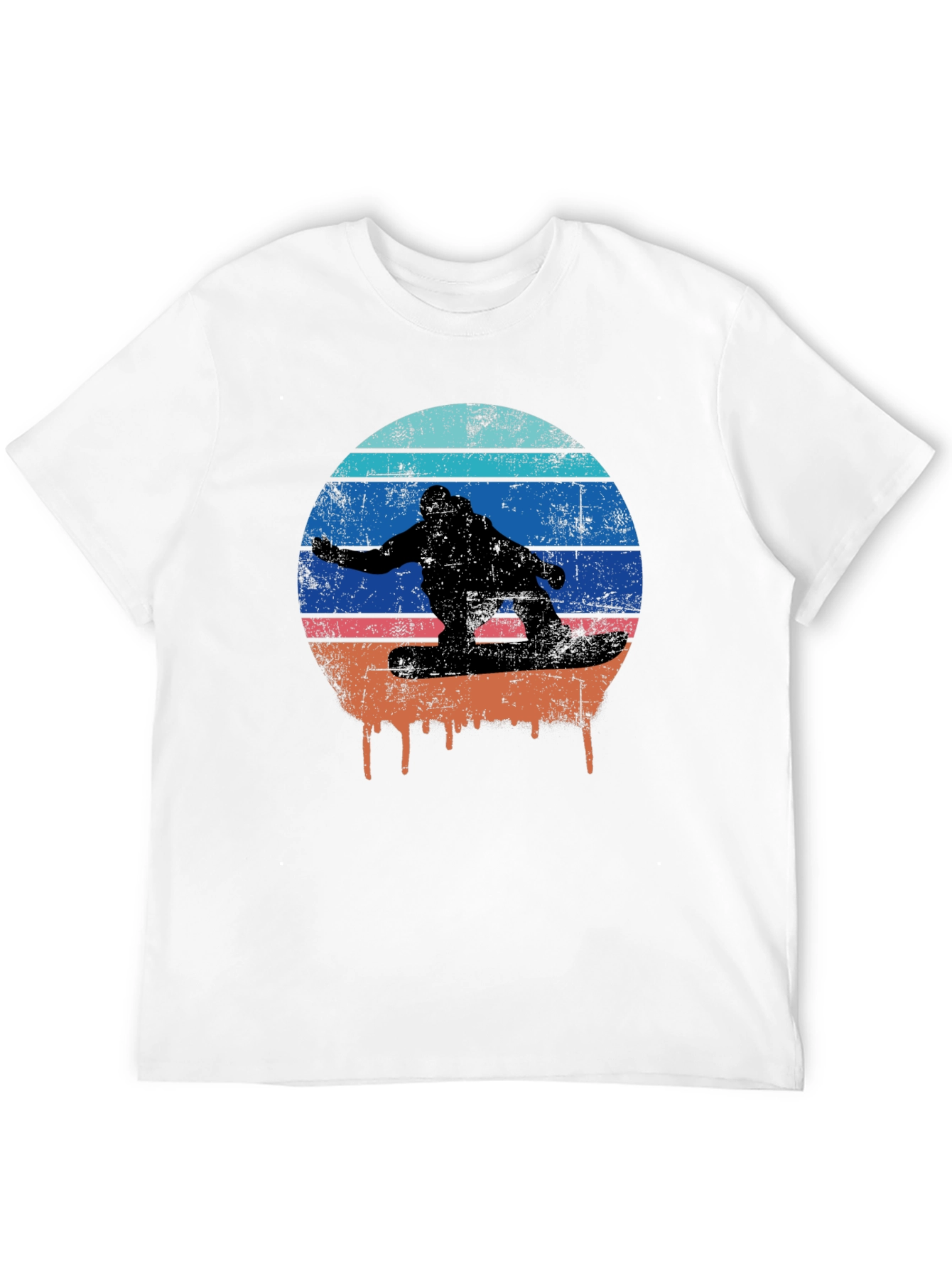 Retro Sunset Snowboarder Graphic T-Shirt